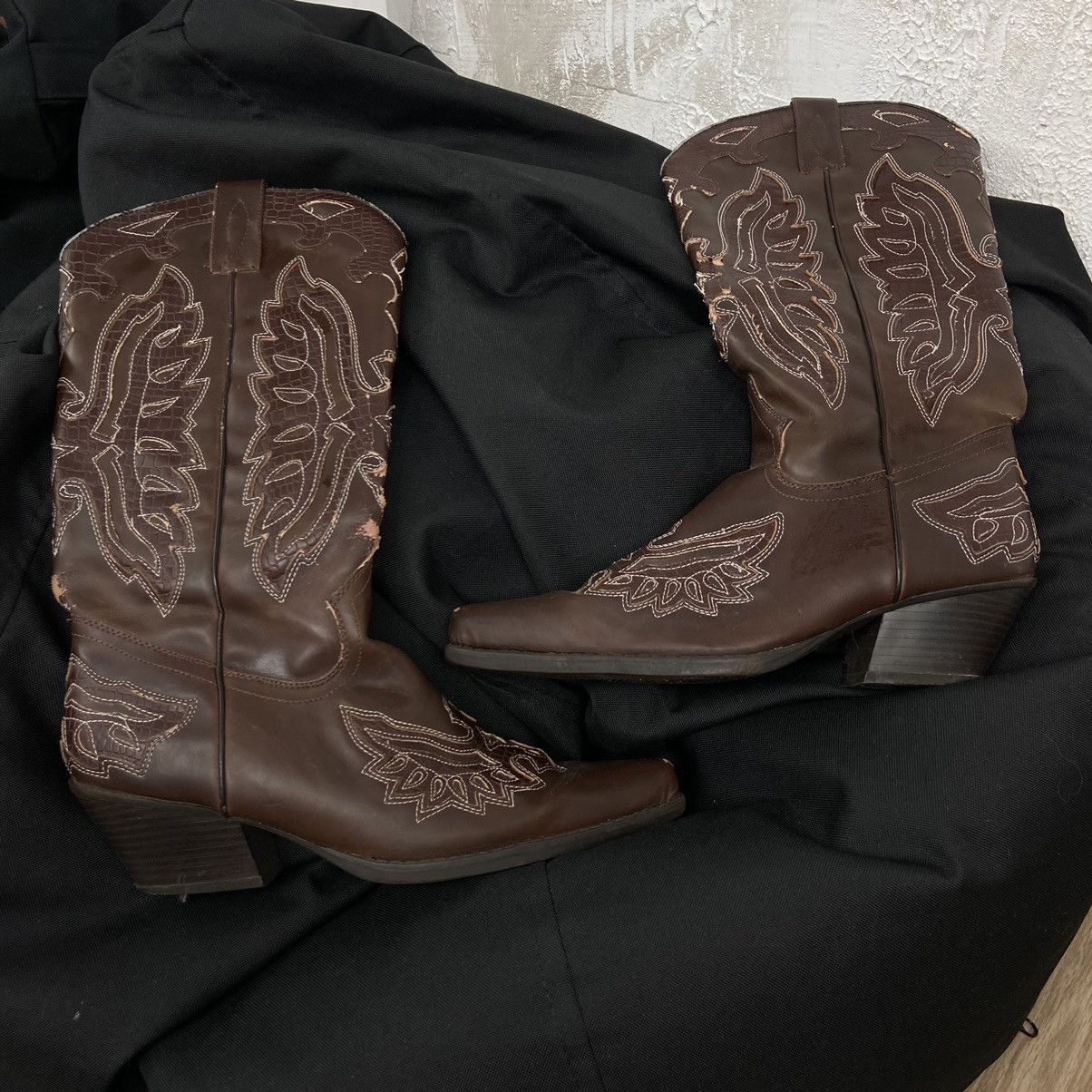 Vintage 1980s GRACELAND WESTERN COWBOY RARE ARCHIVE BOOTS - № 5008 Size US 7.5 / IT 37.5 - 1 Thumbnail