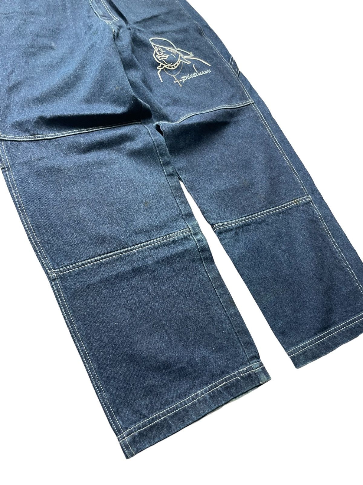 Fubu Vintage Platinum Embroidered Baggy Y2K Jeans 32x34 Size US 32 / EU 48 - 5 Thumbnail