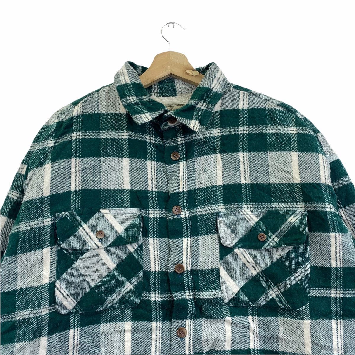 Vintage Bright Lights Checked Sherpa Flannel Button Down