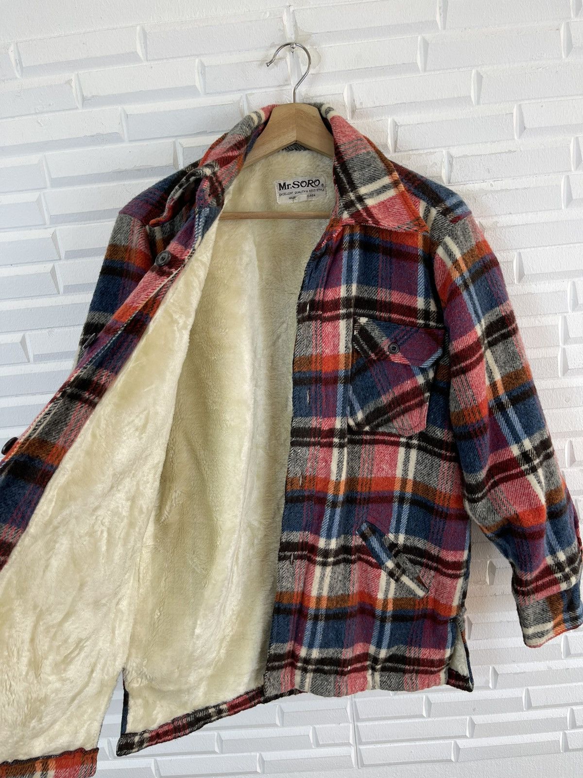 Flannel × Japanese Brand 🔥WINTER SHERPA Vtg Flannel Jacket Shearling Wool Streetwear Size US L / EU 52-54 / 3 - 1 Thumbnail