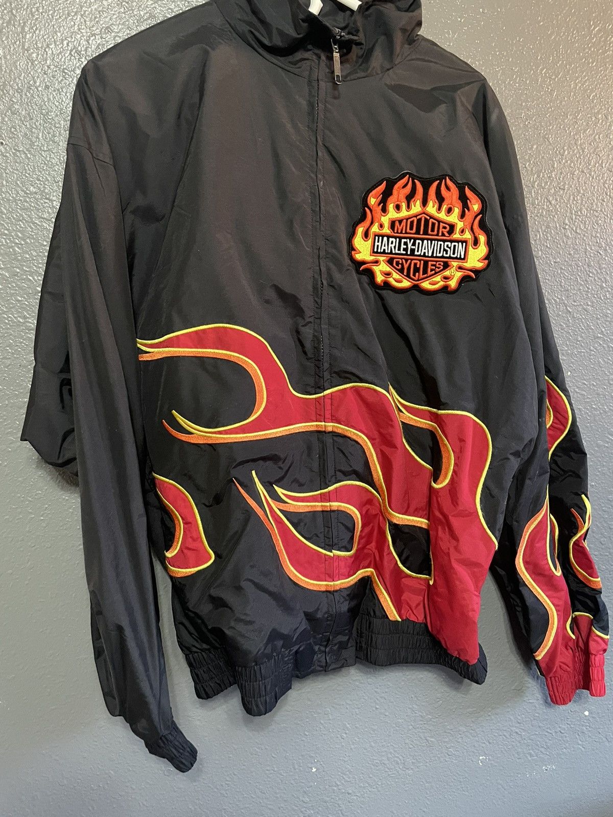 Harley Davidson custom flame windbreaker