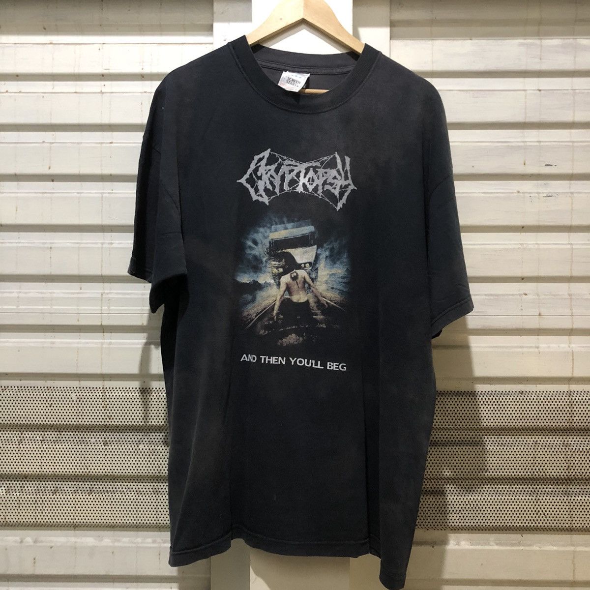 Vintage Crytopsy and then you'll beg Band tee