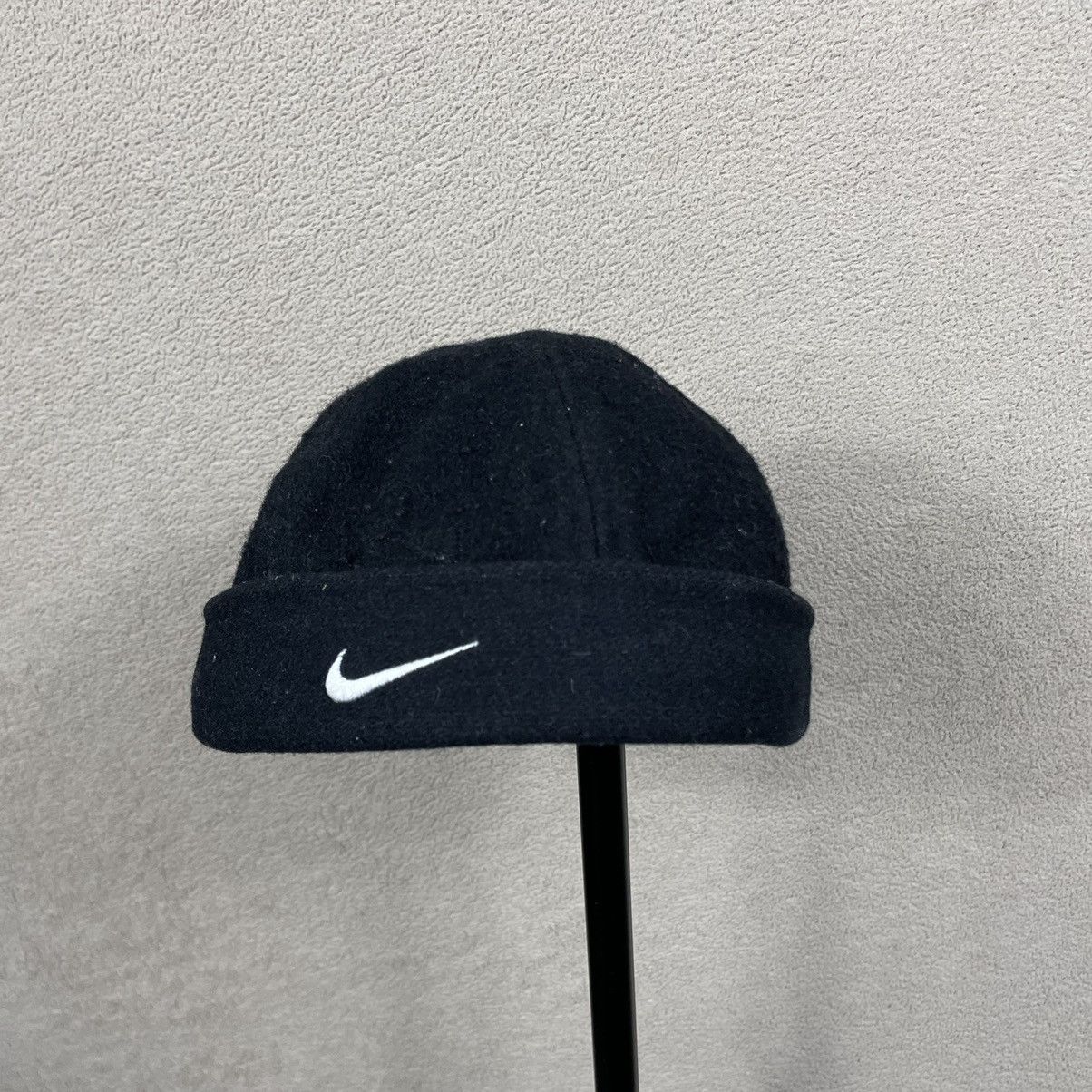 Nike × Vintage Nike Swoosh 1990’s Wool Beanie Rare Size ONE SIZE - 1 Thumbnail