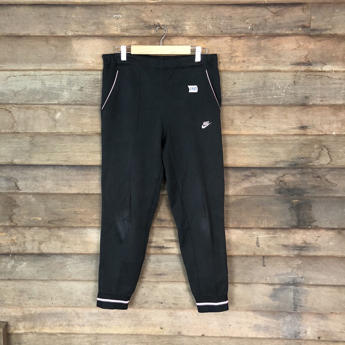 Nike Blue tag vintage japan Black Joggers Pants #5893
