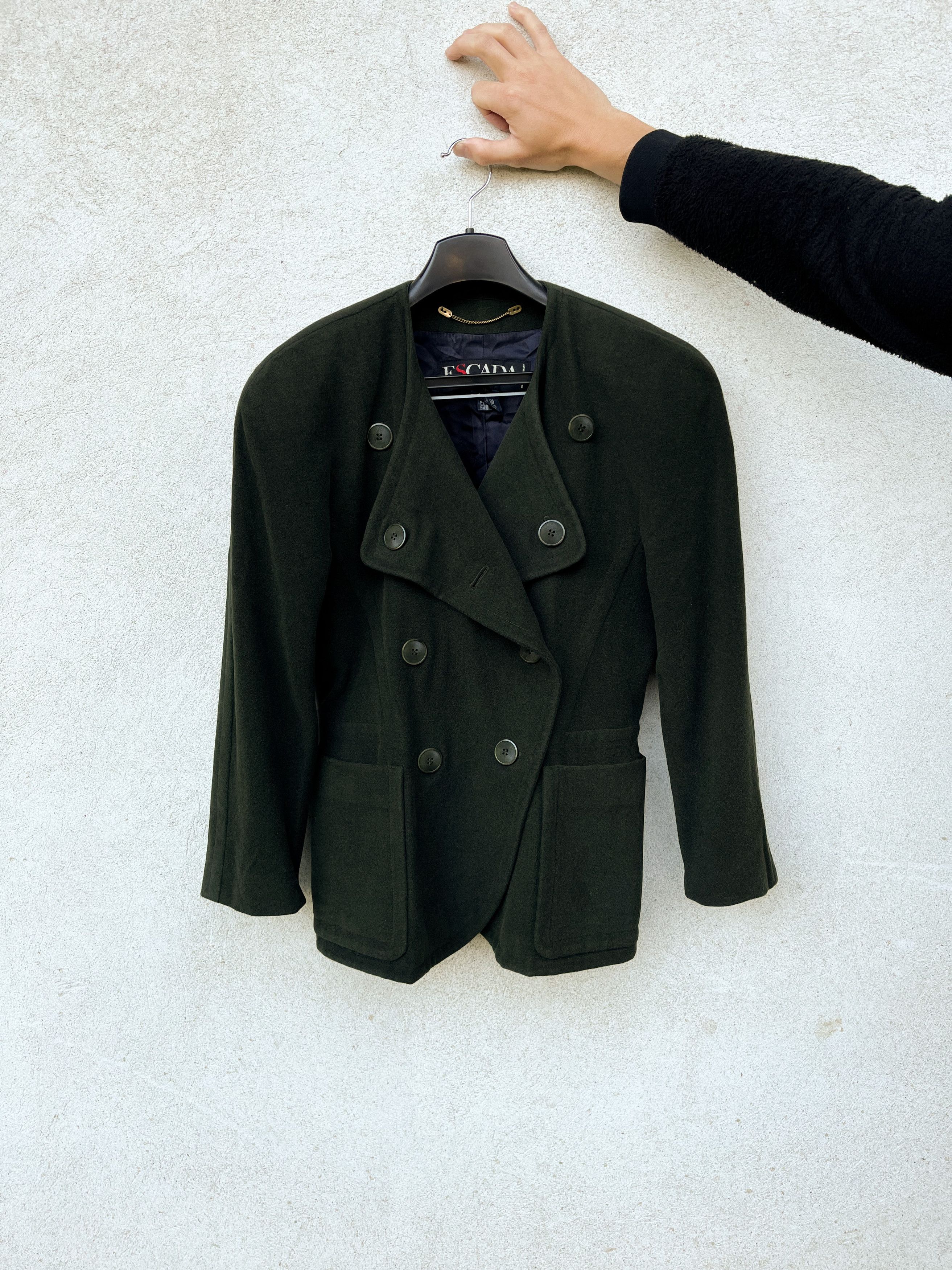 Escada green wool coat