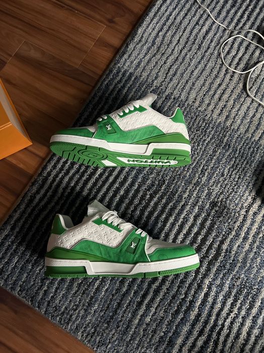 louis vuitton trainer sneaker green