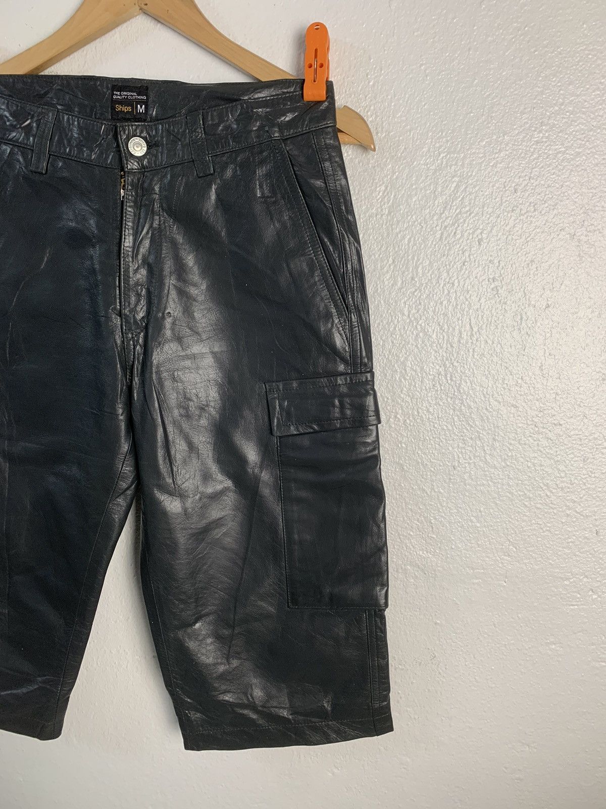 SHIPS Ships Leather Short Pants Size US 29 - 2 Thumbnail