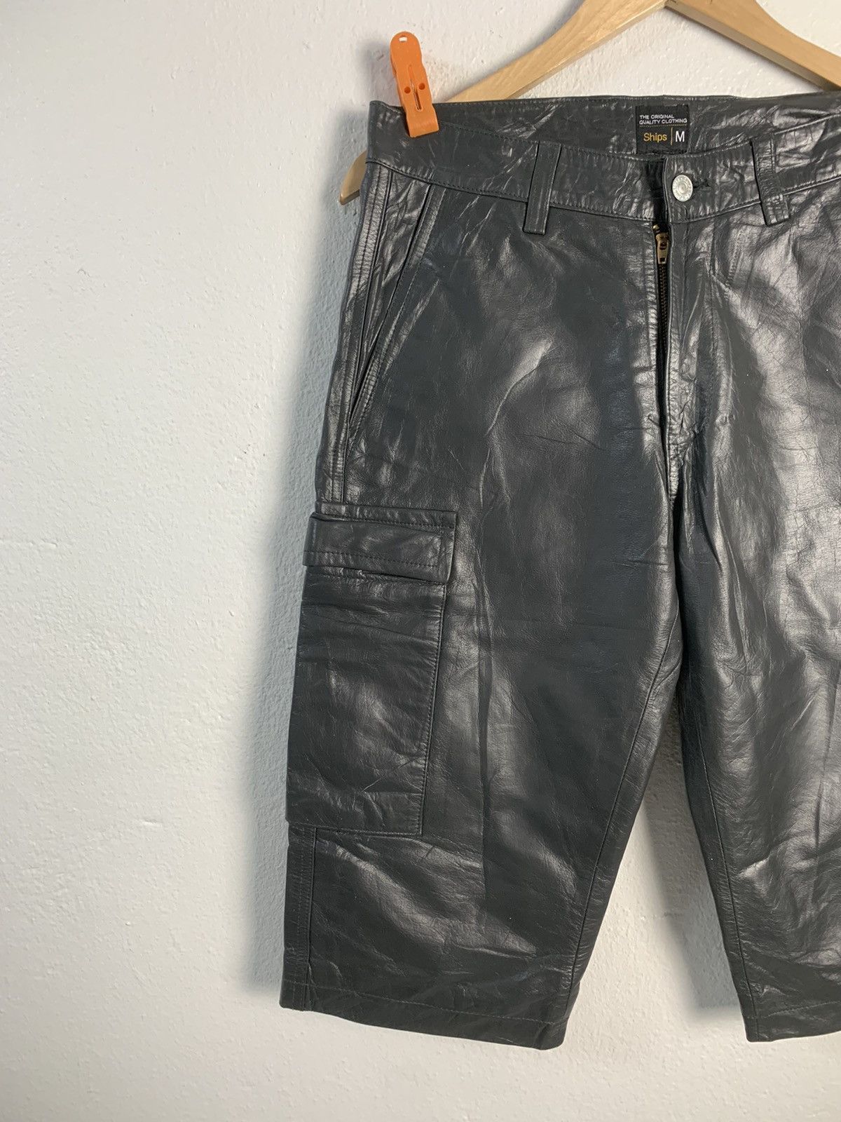 SHIPS Ships Leather Short Pants Size US 29 - 3 Thumbnail