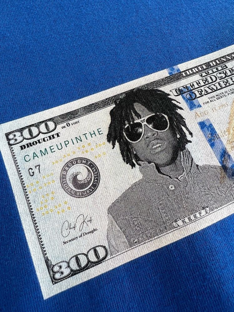 Drought RARE 2022 DROUGHT CHIEF KEEF SOSA THREE HUNNA T-SHIRT (S) Size US S / EU 44-46 / 1 - 15 Thumbnail