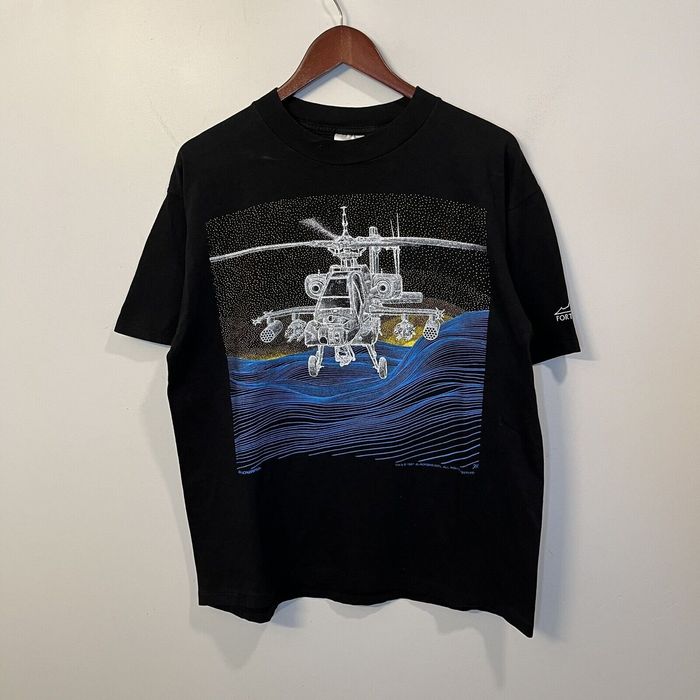 Vintage Vintage 80s Blackbird AH64 Apache Helicopter Tee T Shirt | Grailed