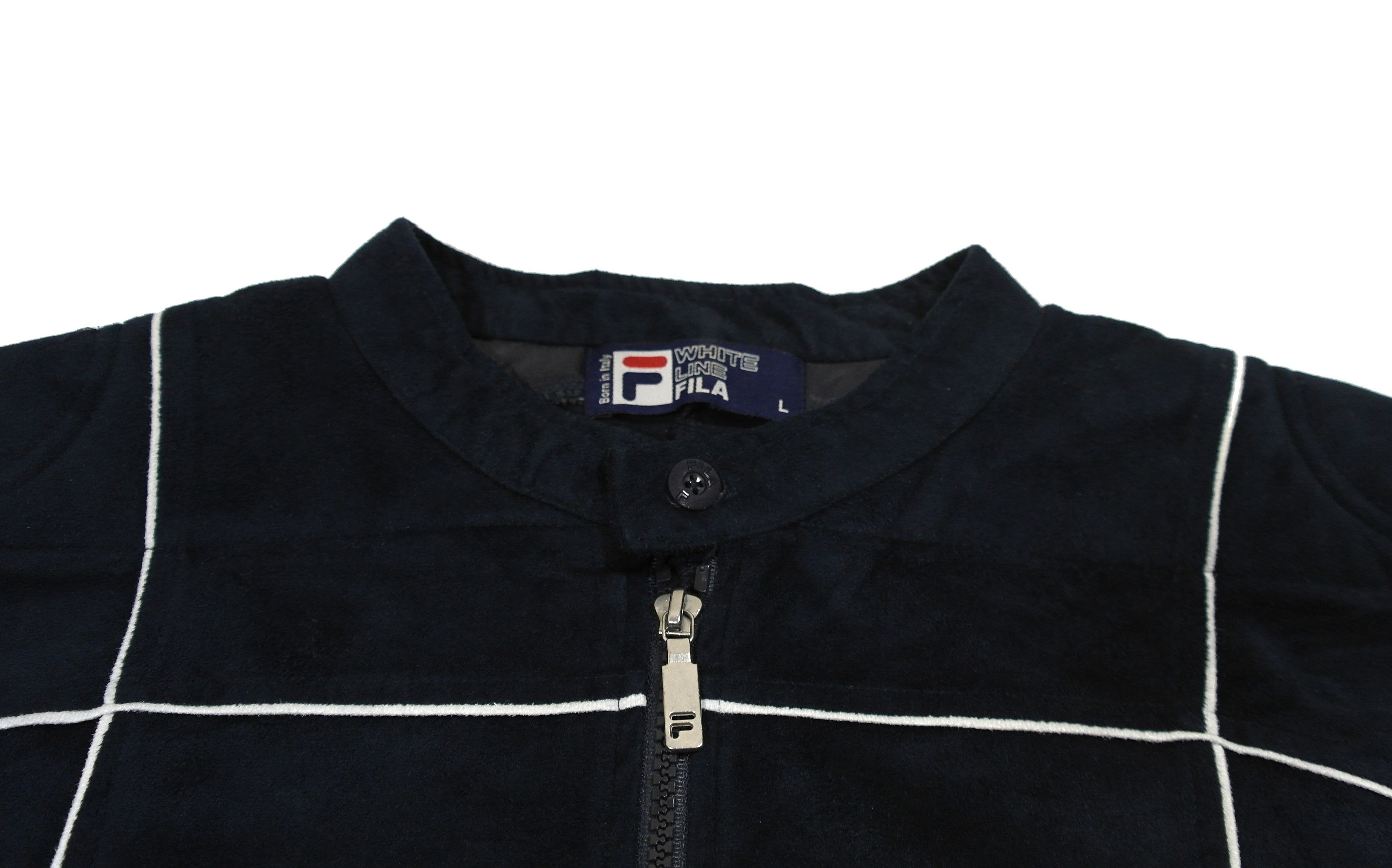 Fila Fila White Line Velour Sweatshirt Size L Dark Blue Size US L / EU 52-54 / 3 - 4 Thumbnail