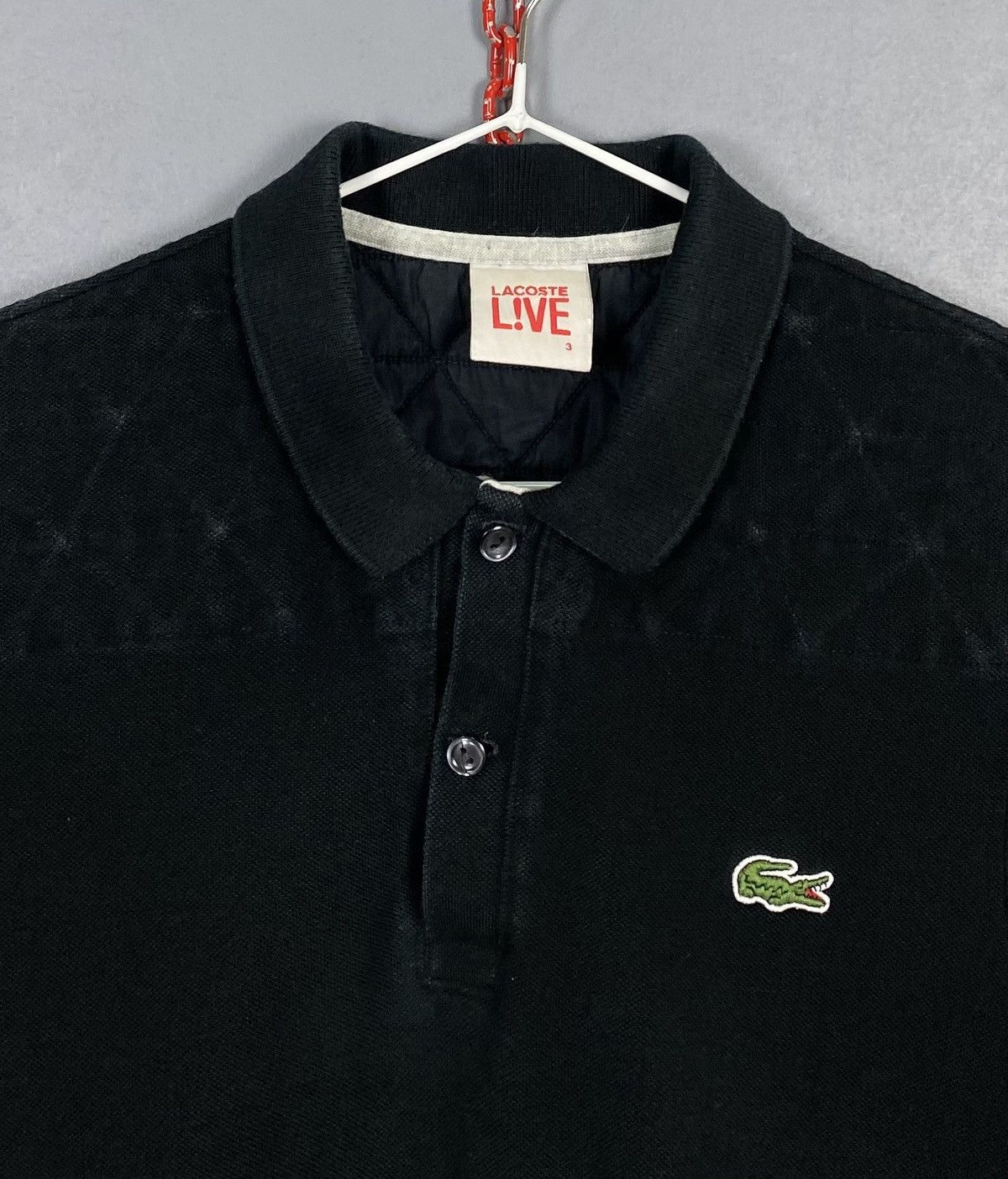 Lacoste LACOSTE LIVE Polo Shirt Black Quilted Shoulders Short Sleeve Size US S / EU 44-46 / 1 - 2 Thumbnail