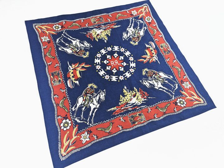 RRL Ralph Lauren PRINT BANDANNA Size ONE SIZE - 2 Thumbnail