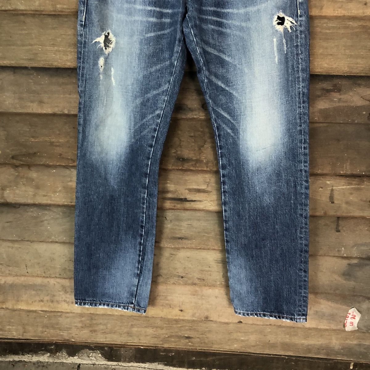 Marithe + Francois Girbaud Marithe Francois Girbaud Blue Distressed Denim Pants #5103 Size US 30 / EU 46 - 3 Thumbnail