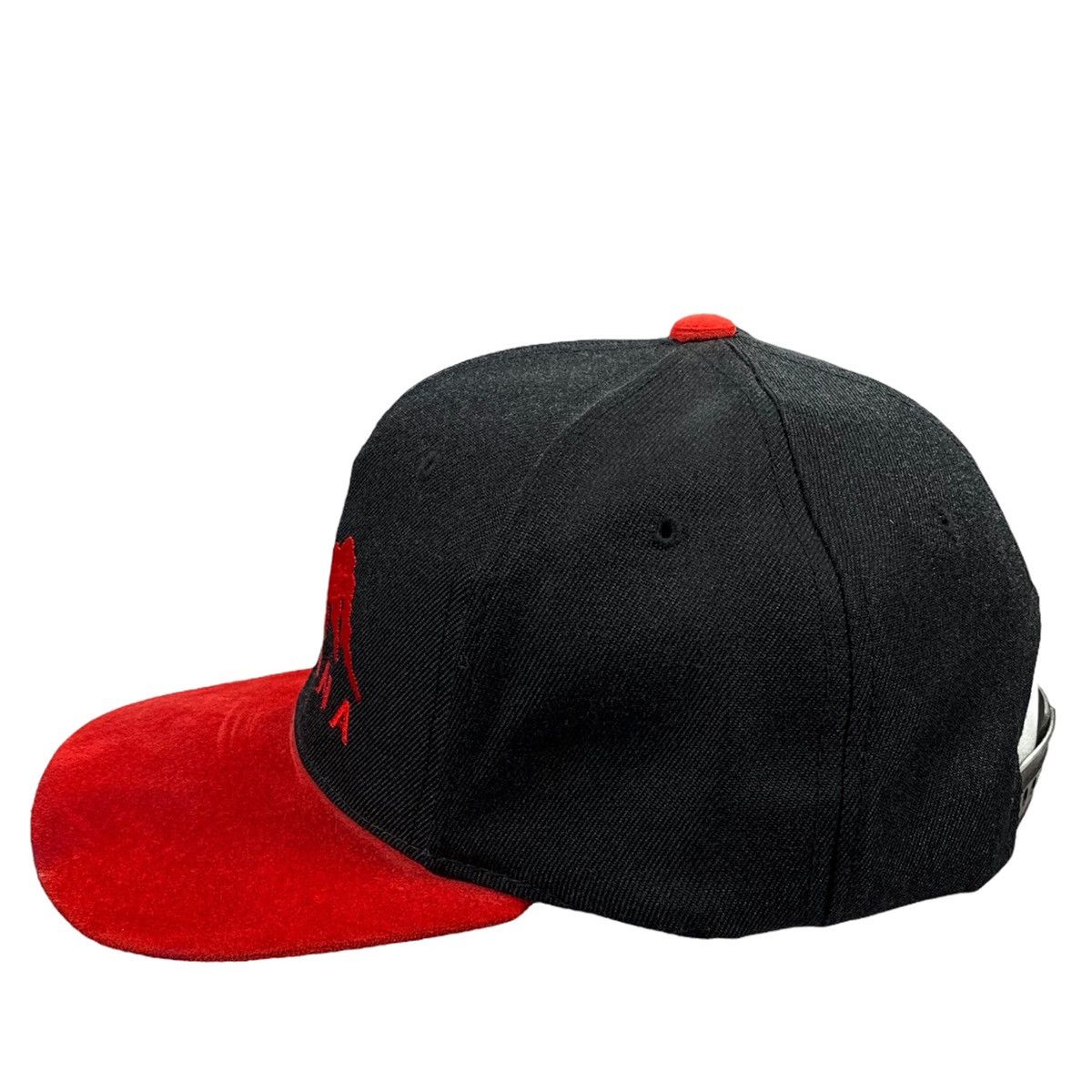 Vintage VTG Headmasters Montana Black Red Wool Blend Snapback Hat Size ONE SIZE - 3 Thumbnail