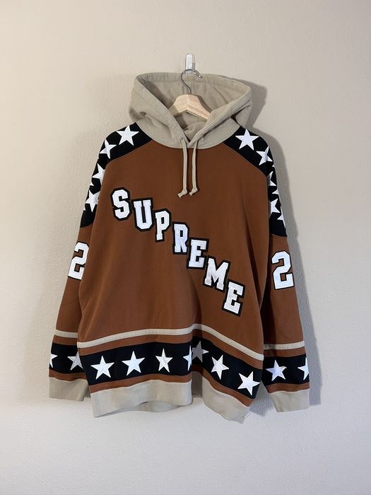 Supreme Hockey Hooded Sweatshirt (FW22) Brown