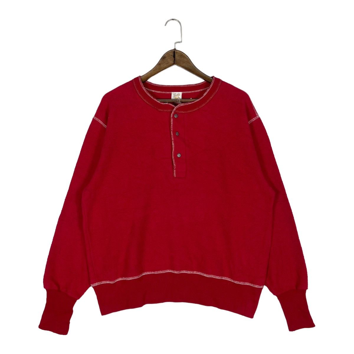 Japanese Brand Burden Union Made Henley Sweater Size US L / EU 52-54 / 3 - 2 Thumbnail