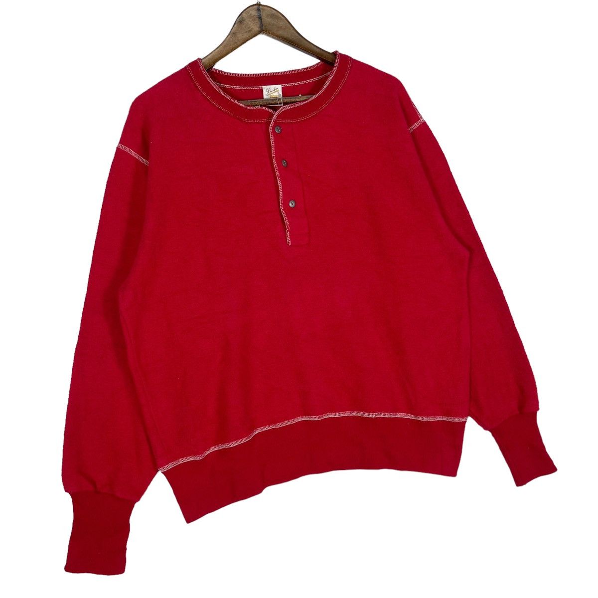 Japanese Brand Burden Union Made Henley Sweater Size US L / EU 52-54 / 3 - 3 Thumbnail