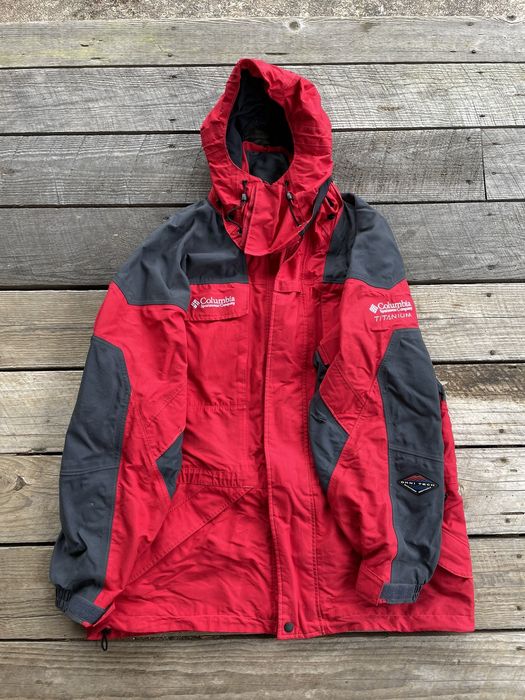 Columbia Titanium Jacket Men’s Sz L Red Black Winter Omni Tech