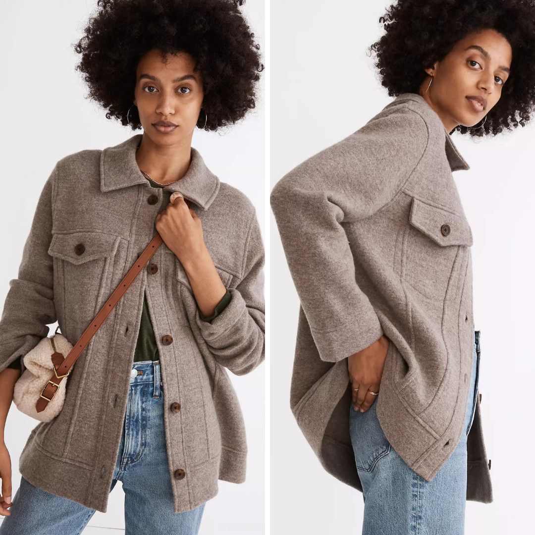 Newest Madewell Eldridge Wool Blend Coat S Grey