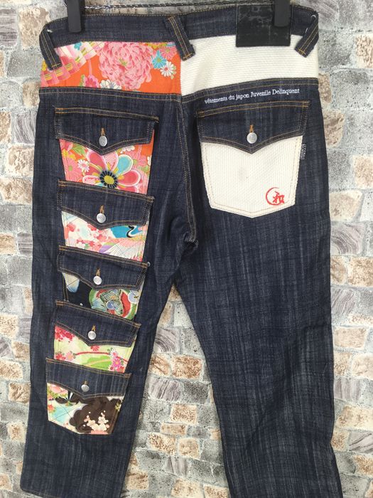 Japanese Brand Made in Japan Juvenile Delinquent Denim Jeans Multi