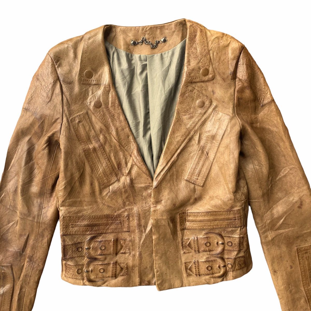 Japanese Brand × Maison MIHARA YASUHIRO 💥 MIHARAYASUHIRO BIKER SHEEPSKIN LEATHER JACKET Size S / US 4 / IT 40 - 3 Thumbnail