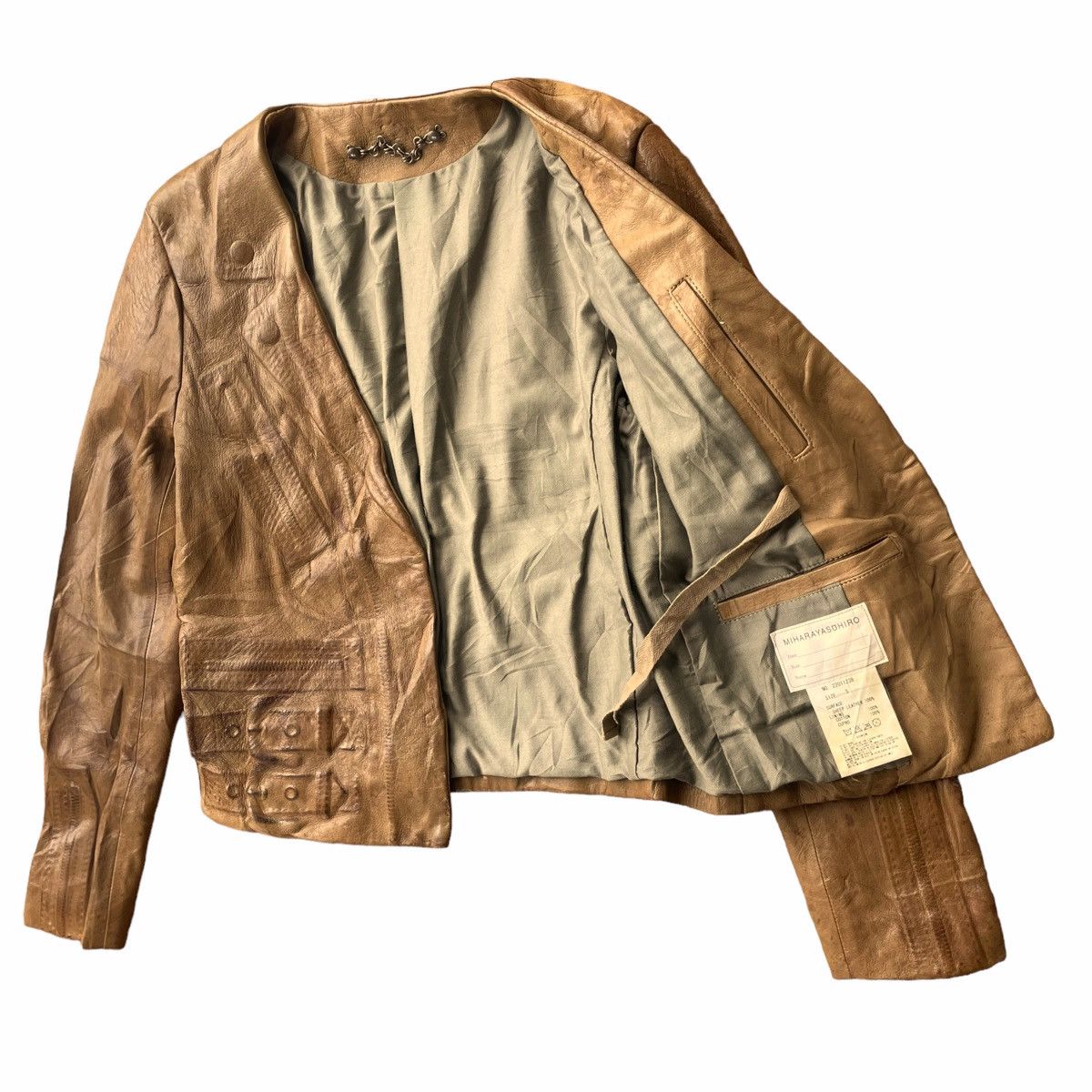 Japanese Brand × Maison MIHARA YASUHIRO 💥 MIHARAYASUHIRO BIKER SHEEPSKIN LEATHER JACKET Size S / US 4 / IT 40 - 9 Thumbnail