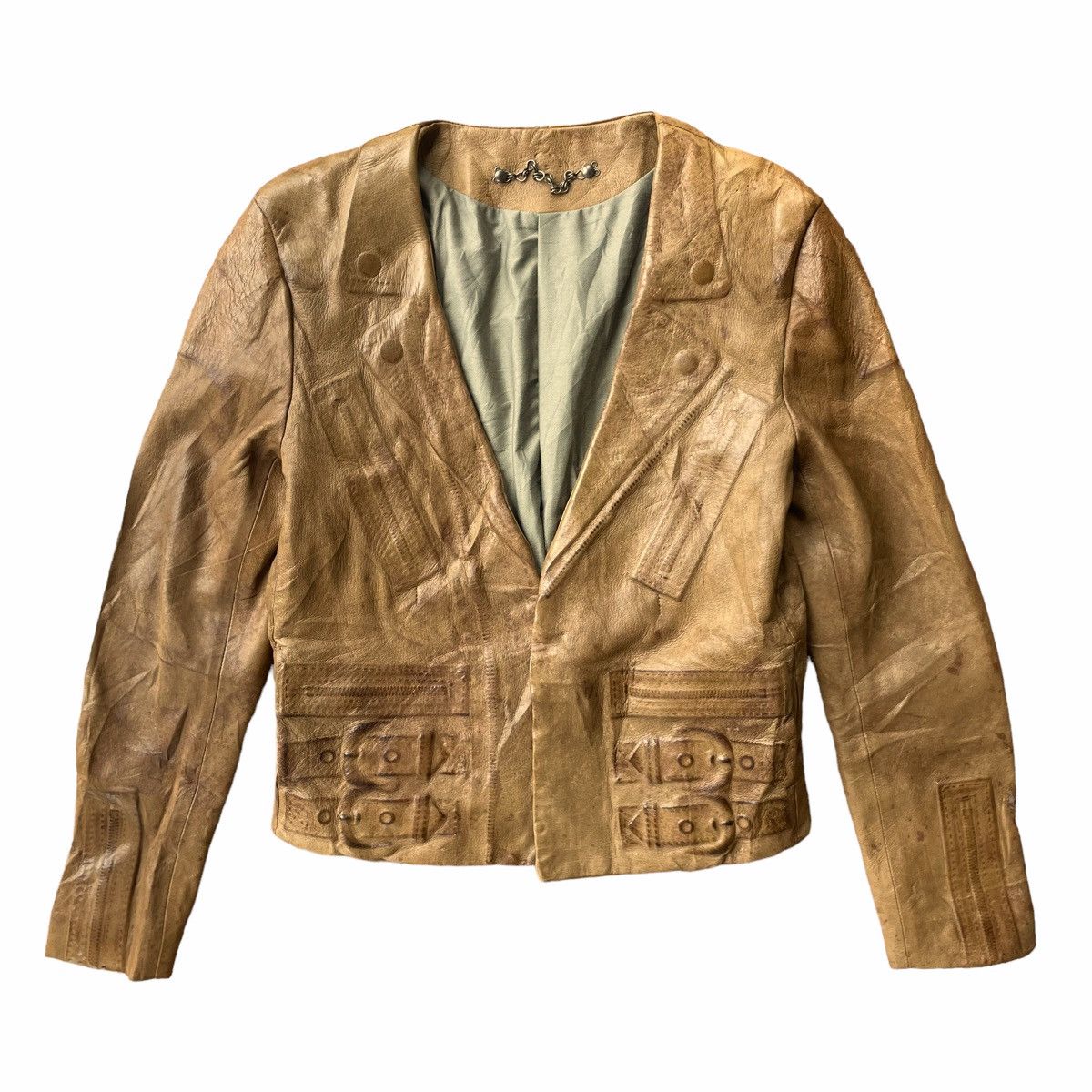Japanese Brand × Maison MIHARA YASUHIRO 💥 MIHARAYASUHIRO BIKER SHEEPSKIN LEATHER JACKET Size S / US 4 / IT 40 - 1 Thumbnail