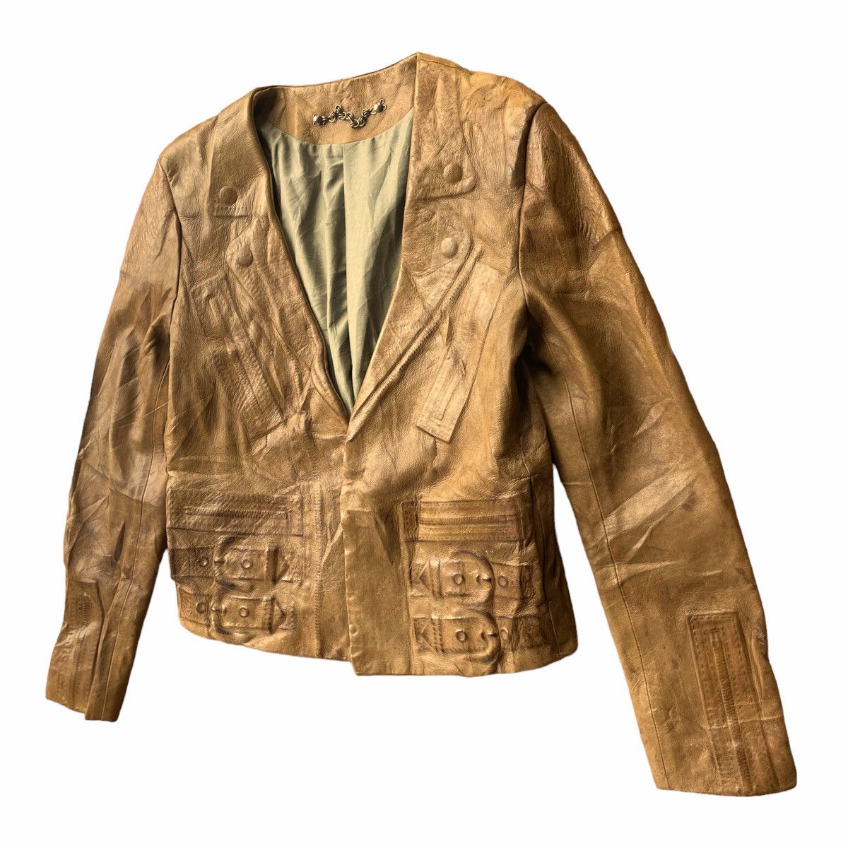 Japanese Brand × Maison MIHARA YASUHIRO 💥 MIHARAYASUHIRO BIKER SHEEPSKIN LEATHER JACKET Size S / US 4 / IT 40 - 4 Thumbnail