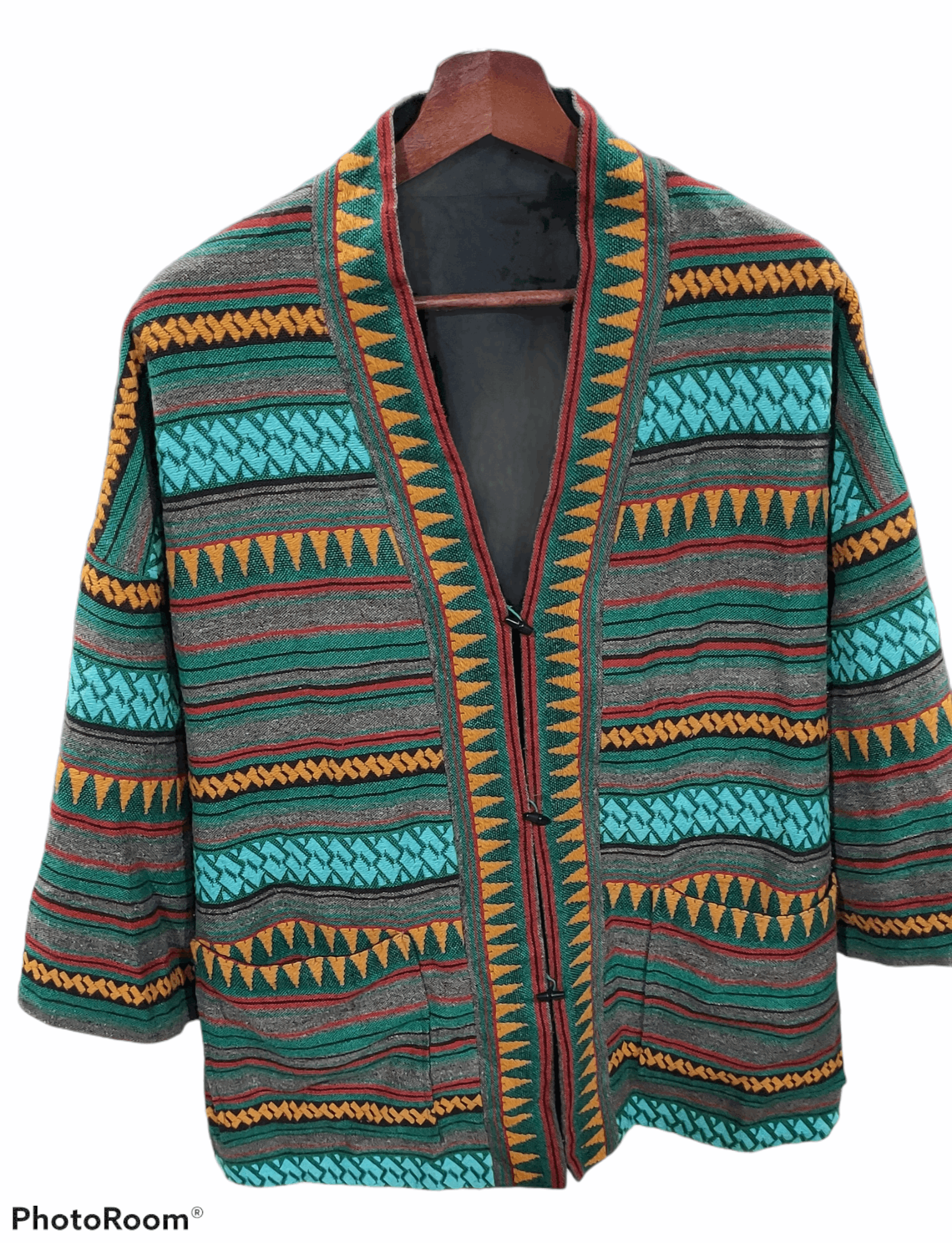 Other Vintage 🔥New York cardigan jacket knitwear multicolour Size US L / EU 52-54 / 3 - 1 Thumbnail
