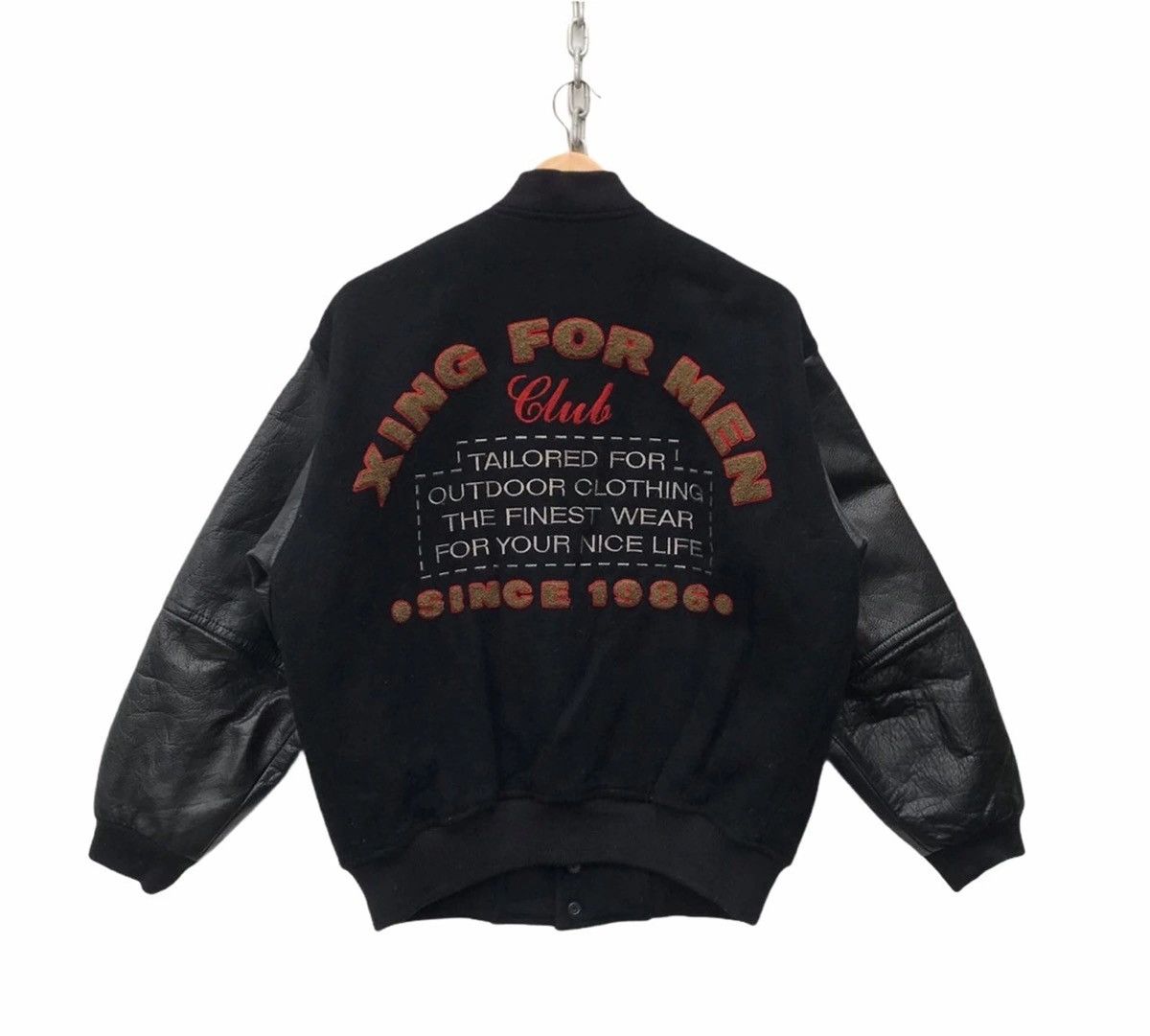 Japanese Brand Xing For Men Spellout Varsity Jacket Streetwear Fashion Size US M / EU 48-50 / 2 - 1 Thumbnail