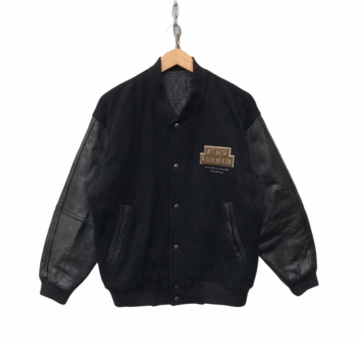 Japanese Brand Xing For Men Spellout Varsity Jacket Streetwear Fashion Size US M / EU 48-50 / 2 - 2 Thumbnail