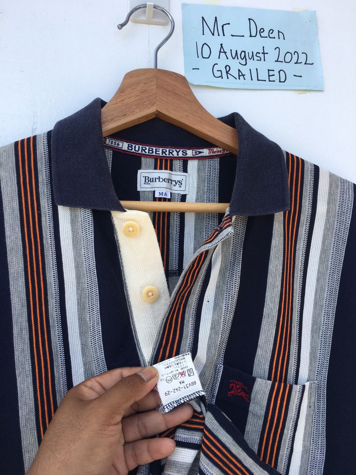Burberry Vintage Burberry Stripes Polo Shirt Size US S / EU 44-46 / 1 - 10 Thumbnail