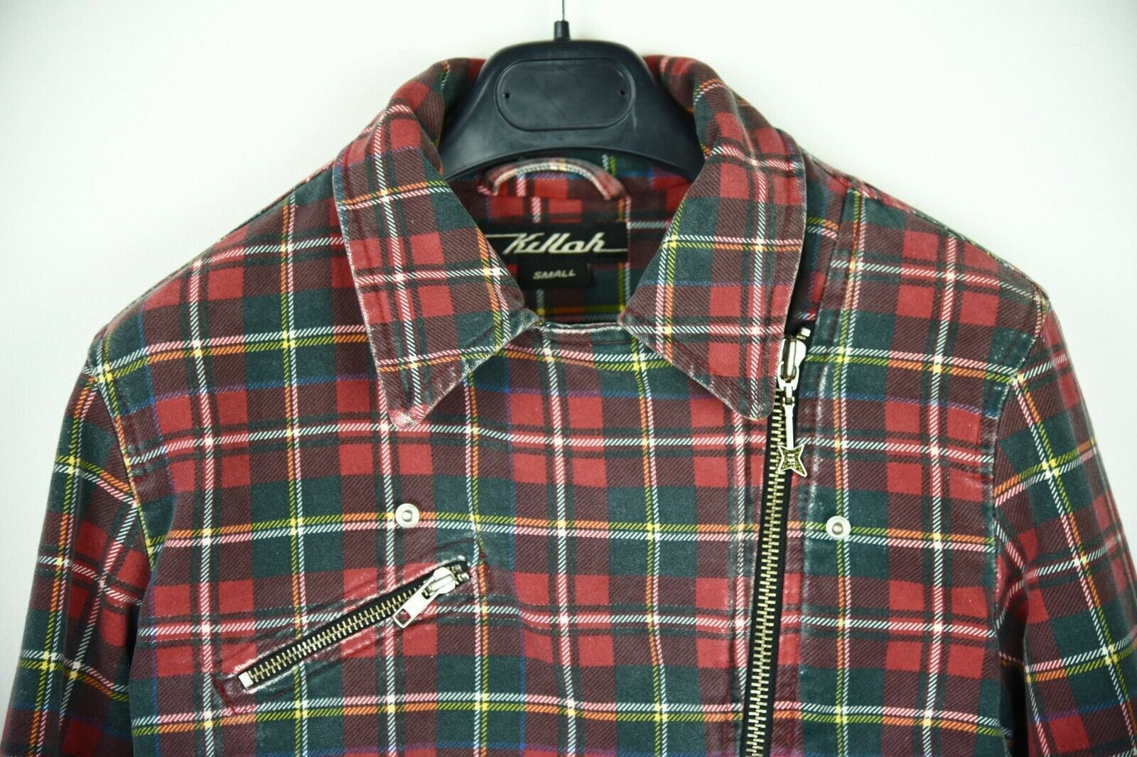 Other KILLAH Vtg Plaid Jacket Cotton Zip Up Blazer Coat Tartan Top Size S / US 4 / IT 40 - 2 Thumbnail