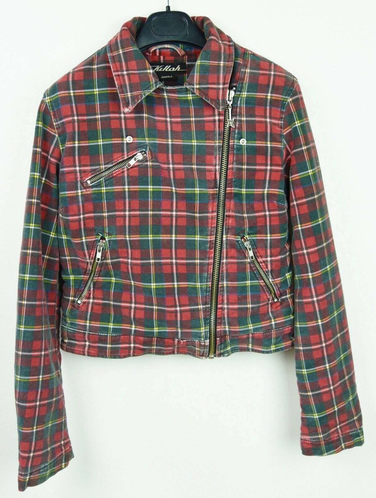 Other KILLAH Vtg Plaid Jacket Cotton Zip Up Blazer Coat Tartan Top Size S / US 4 / IT 40 - 1 Thumbnail