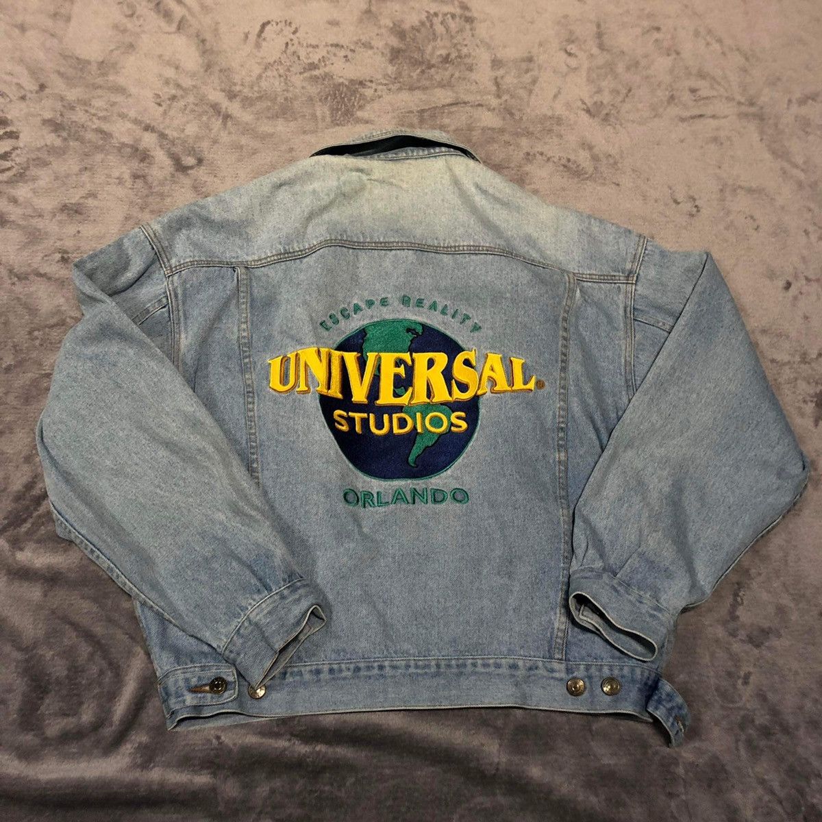 Vintage Universal studios denim jacket big logo embroidery | Grailed