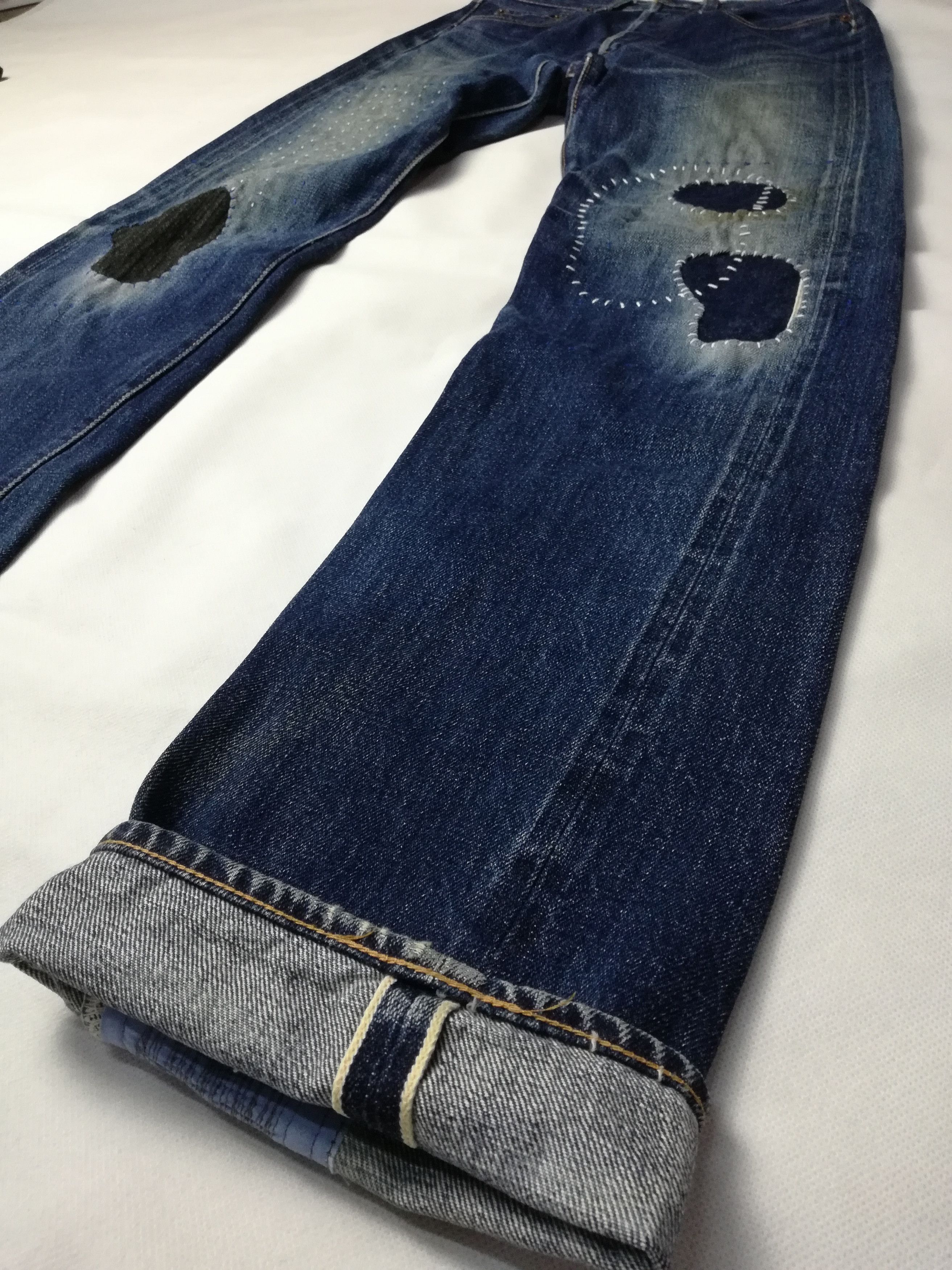 Denime Custom Denime Selvedge Jeans with Sashiko Patchwork Size US 29 - 5 Thumbnail