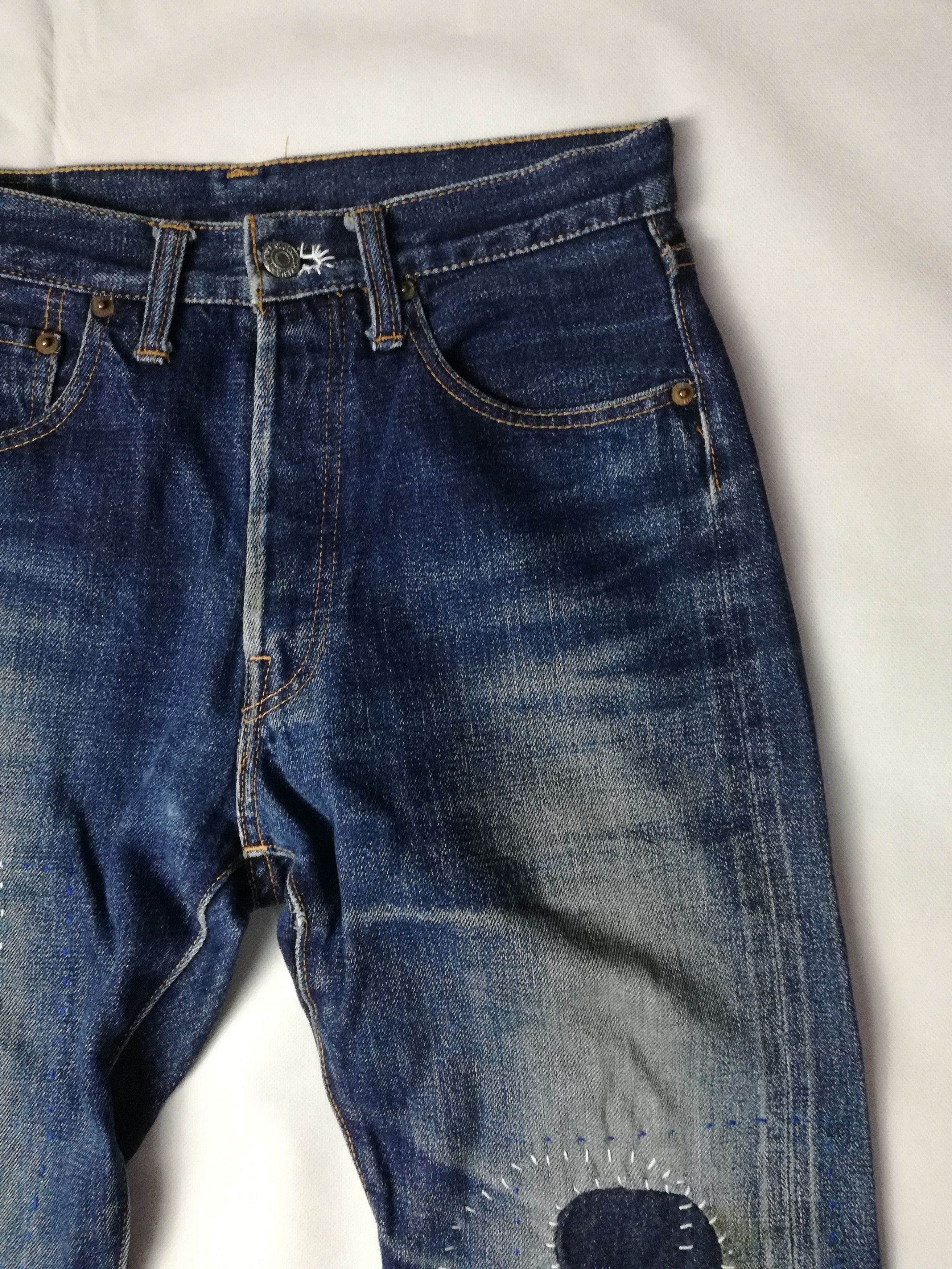 Denime Custom Denime Selvedge Jeans with Sashiko Patchwork Size US 29 - 3 Thumbnail