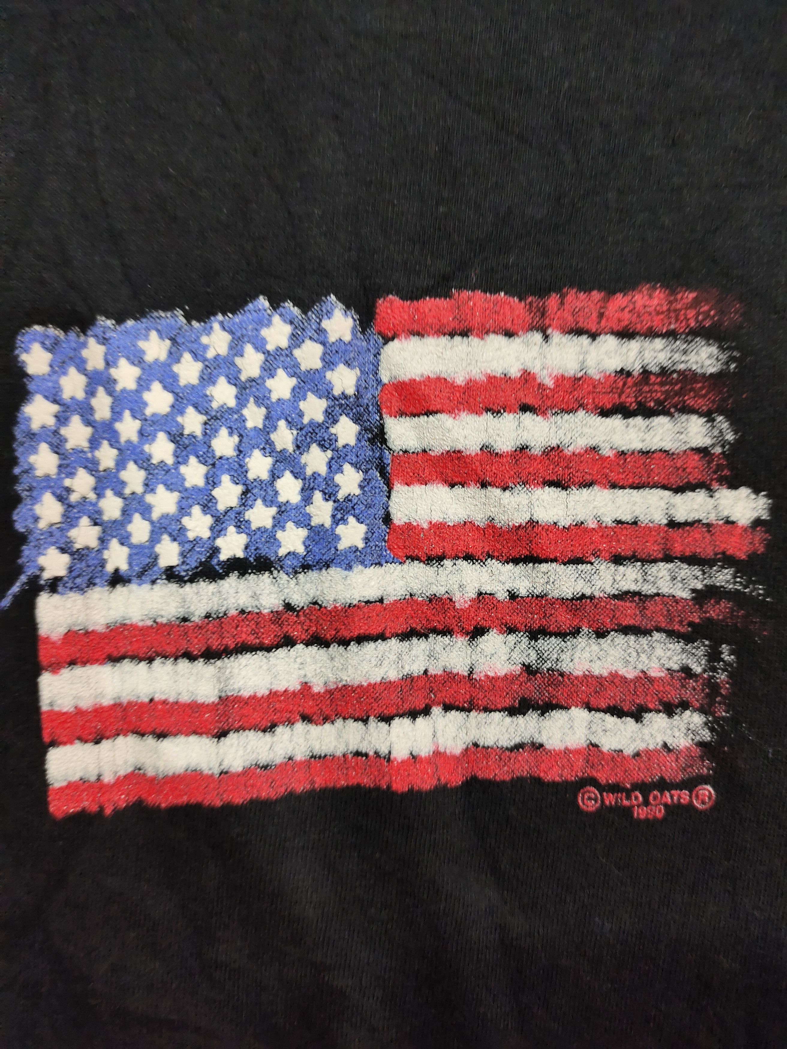 Anvil Vintage Wild Oat's American Flag full Print tshirt Size US L / EU 52-54 / 3 - 5 Thumbnail