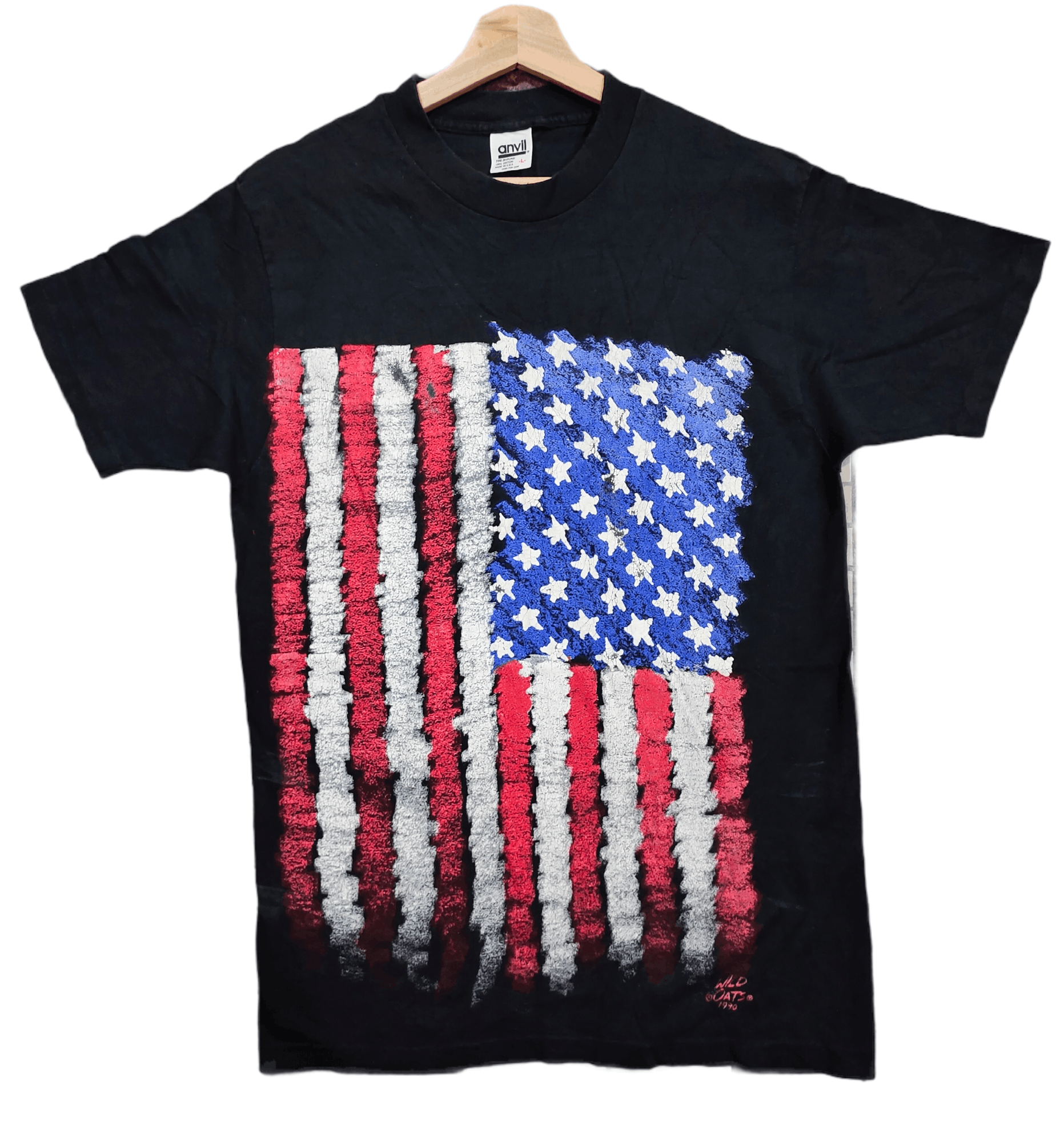 Anvil Vintage Wild Oat's American Flag full Print tshirt Size US L / EU 52-54 / 3 - 1 Thumbnail