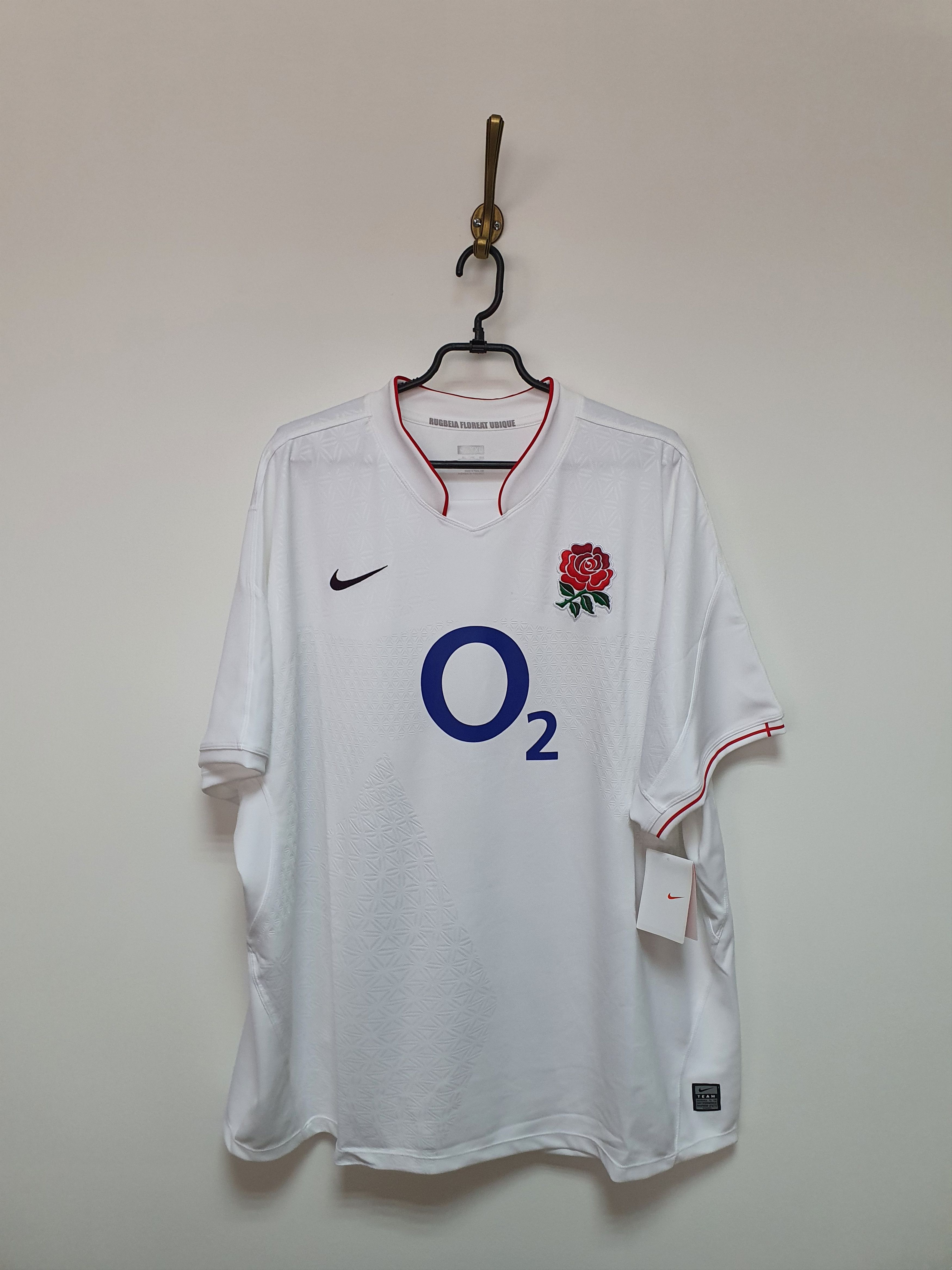 New Nike England 2009-2011 Home Short Sleeve Rugby Jersey