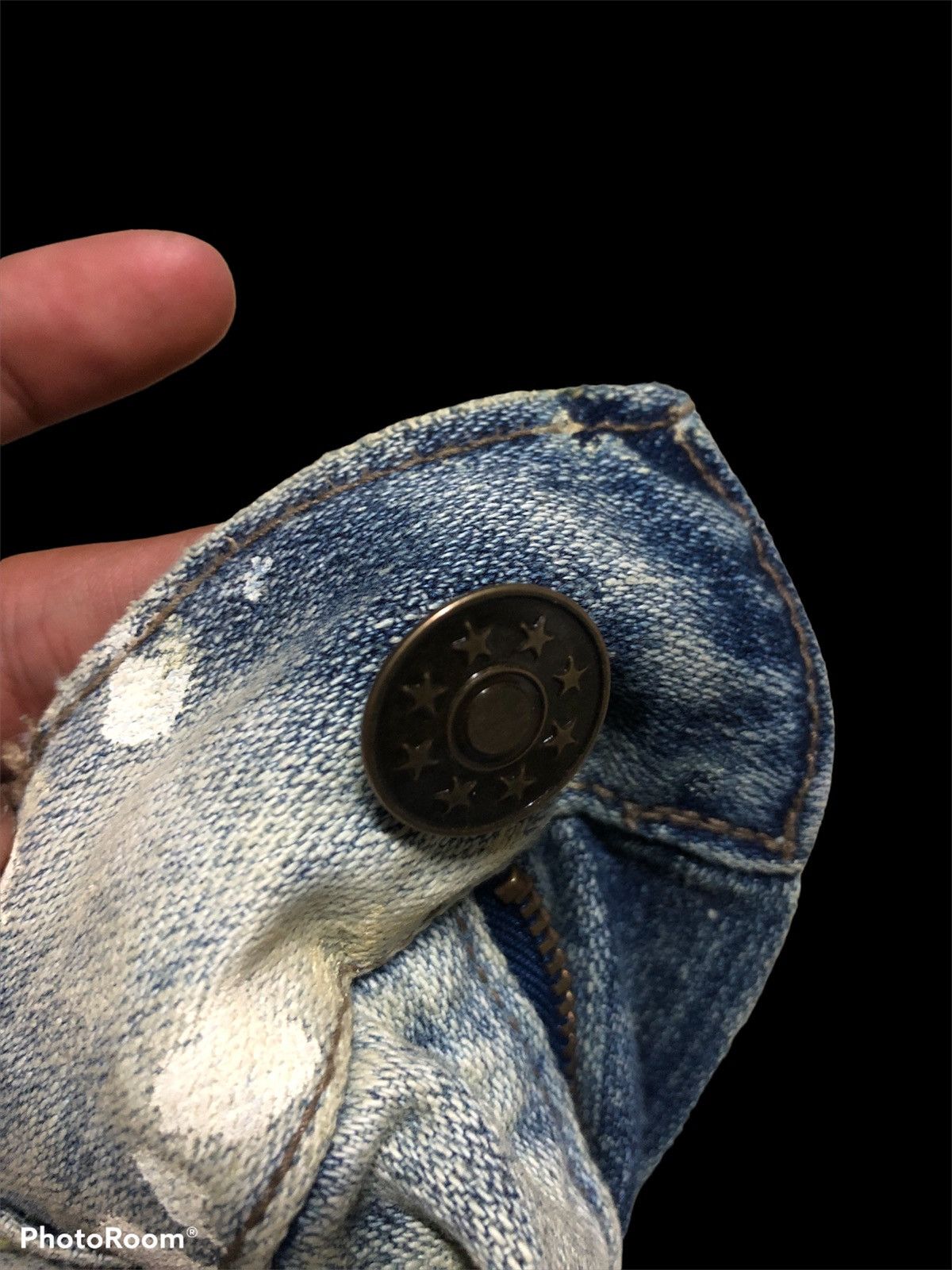 Vintage FLARE BOOTCUT BLEACH PAINTED DISTRESSED DENIM Size US 34 / EU 50 - 7 Thumbnail