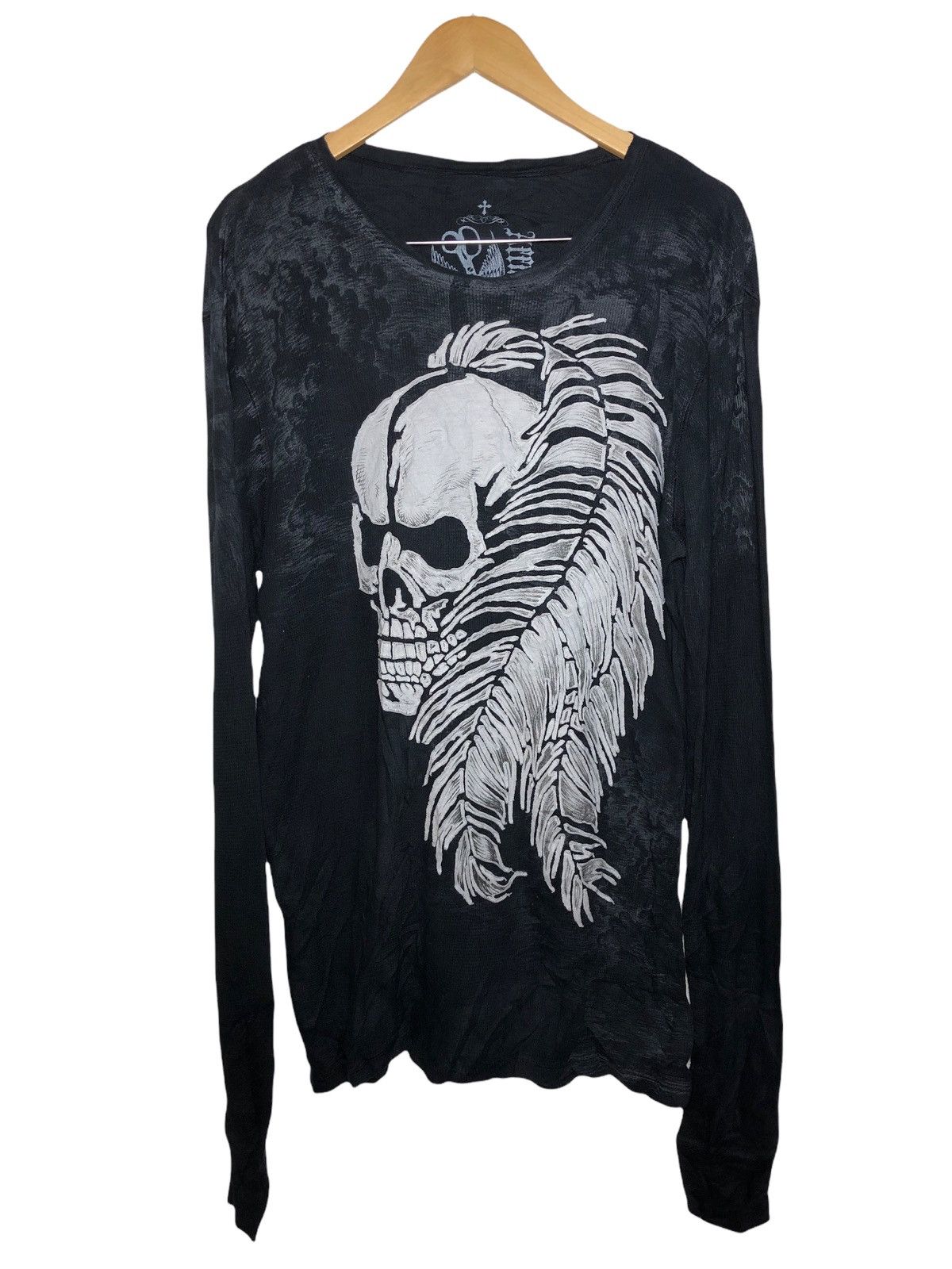 Skulls Affliction Skull Logo long sleeve shirt | Grailed