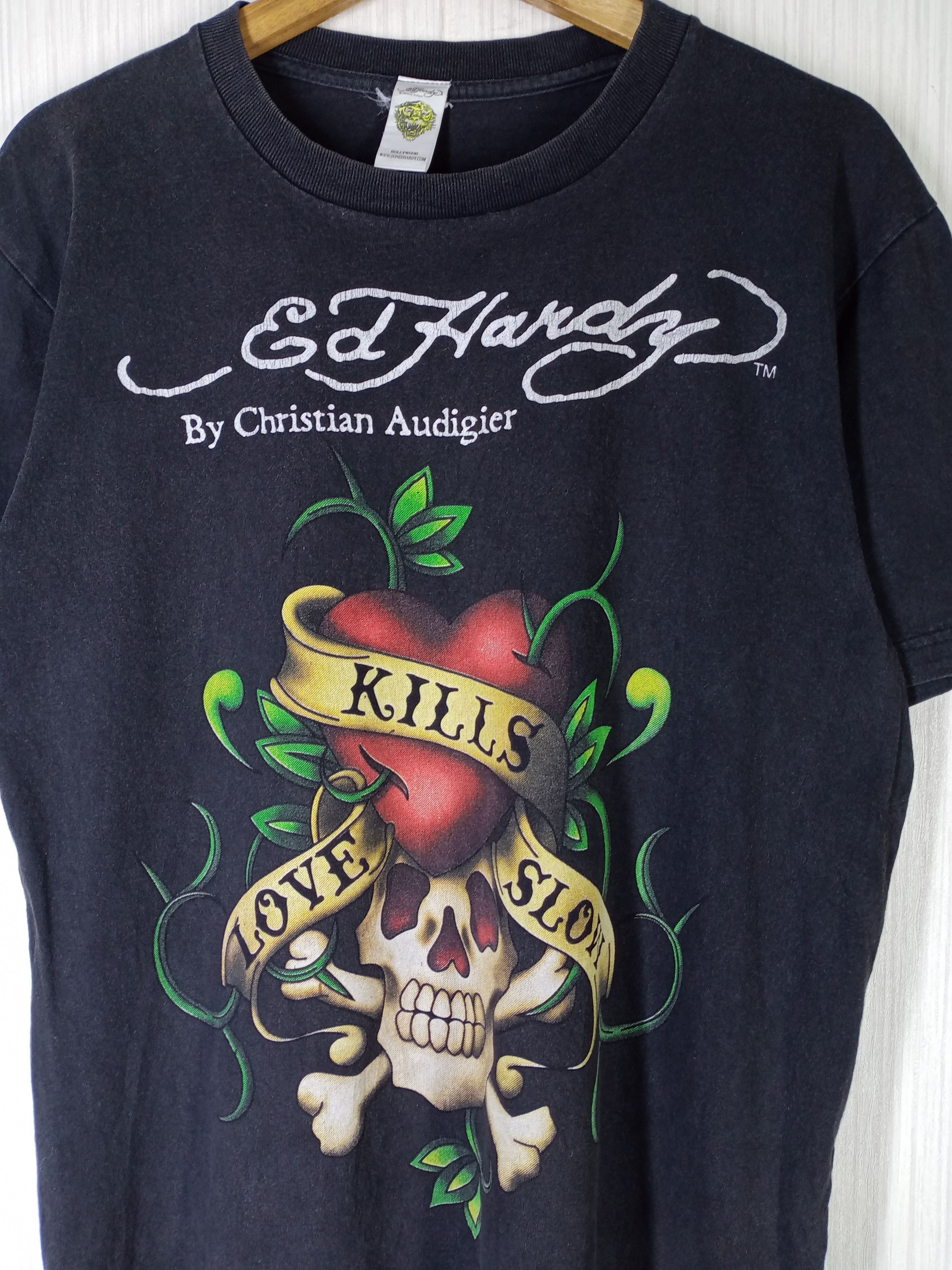 Christian Audigier Rare Vintage Ed Hardy Christian Audigier Big Logo Tshirt Size US L / EU 52-54 / 3 - 2 Thumbnail
