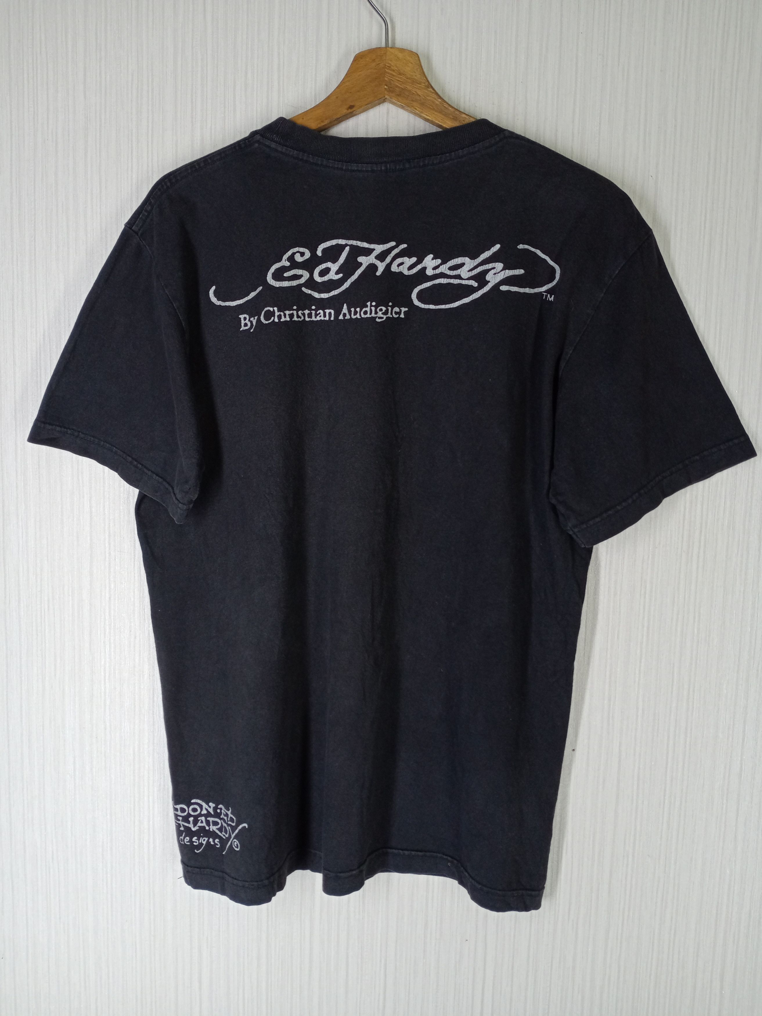 Christian Audigier Rare Vintage Ed Hardy Christian Audigier Big Logo Tshirt Size US L / EU 52-54 / 3 - 6 Thumbnail