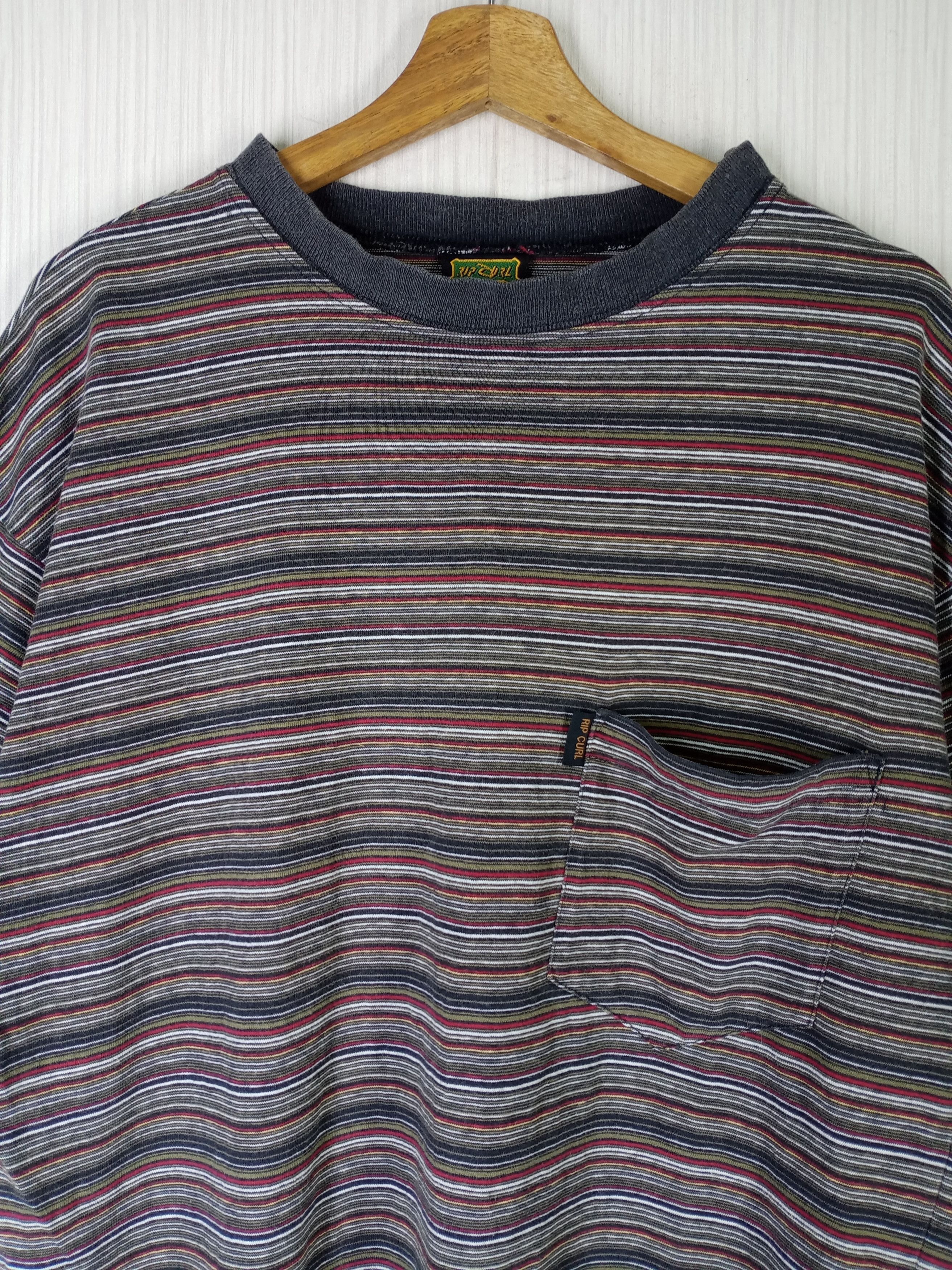 Ripcurl Rare Vintage 90s Ripcurl Striped Tshirt Size US L / EU 52-54 / 3 - 5 Thumbnail