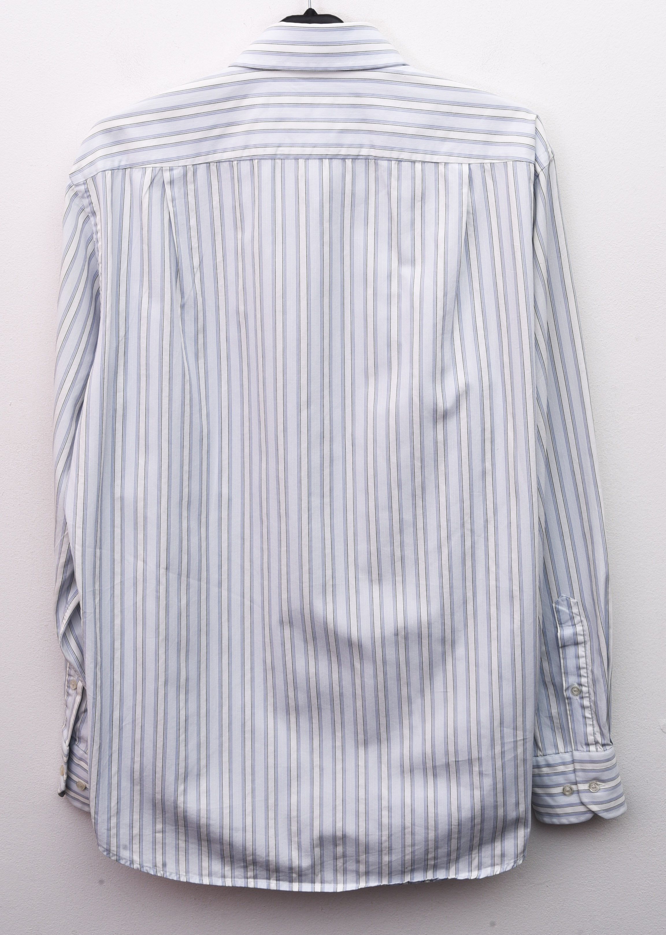 Hugo × Hugo Boss Two Ply 15 3/4'' Neck Size 40 cm Formal Shirt Pinstriped S M Size 42R - 7 Thumbnail