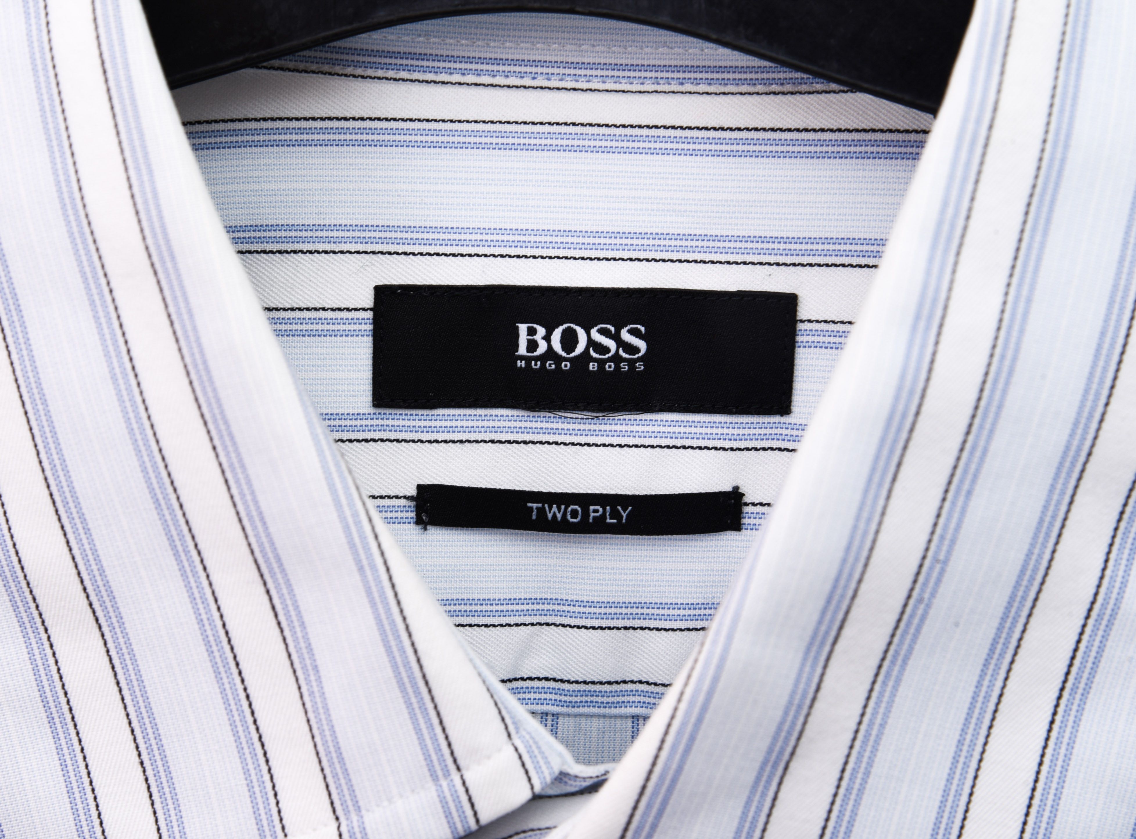 Hugo × Hugo Boss Two Ply 15 3/4'' Neck Size 40 cm Formal Shirt Pinstriped S M Size 42R - 4 Thumbnail