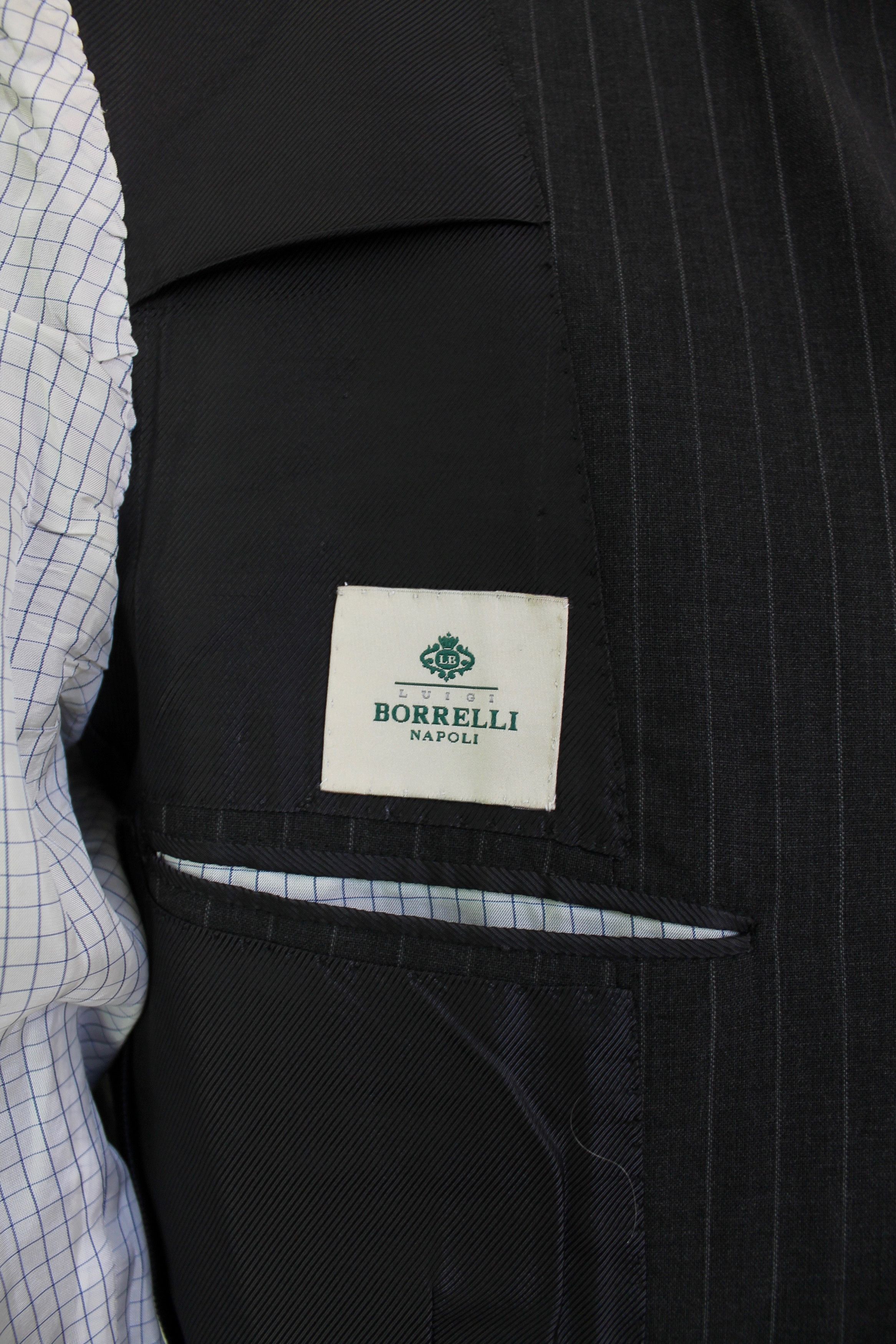 Luigi Borrelli Luigi Borelli Napoli Blazer B90 Striped Blazer 100% Wool Size 38R - 4 Thumbnail