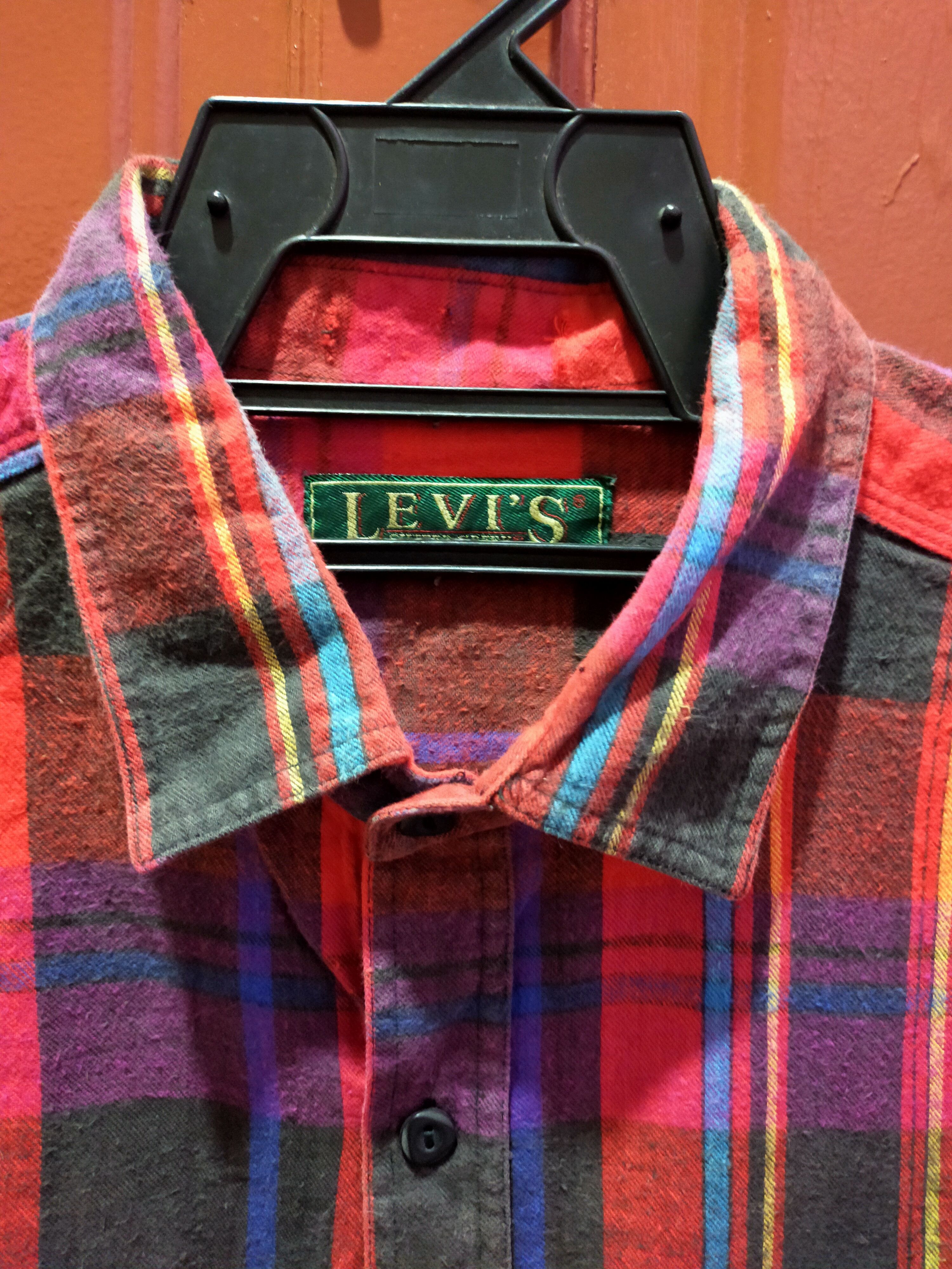 Levi's × Vintage Vintage Distressed Levi's Big E Plaid Shirt Button Up Size US XL / EU 56 / 4 - 3 Thumbnail